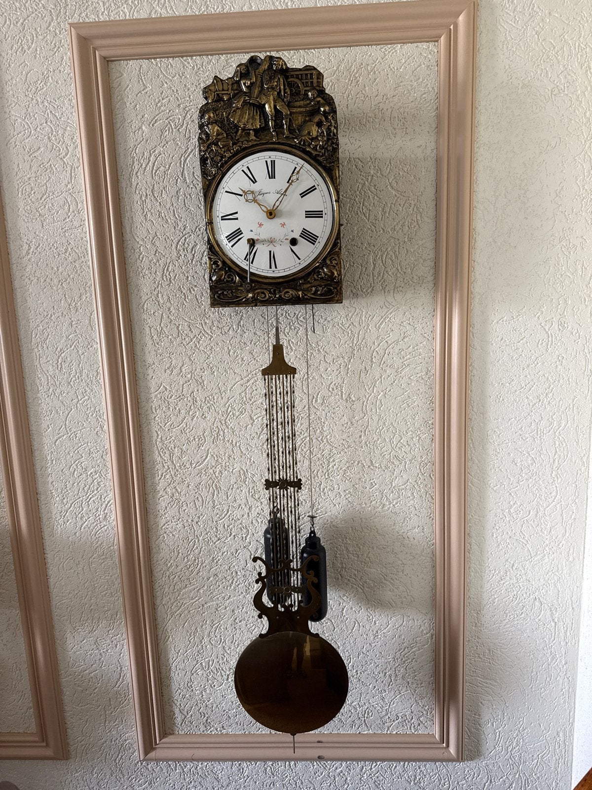 Antieke Jacques Anner wandklok met slinger en gewichten, Antiek en Kunst, Antiek | Klokken, Ophalen