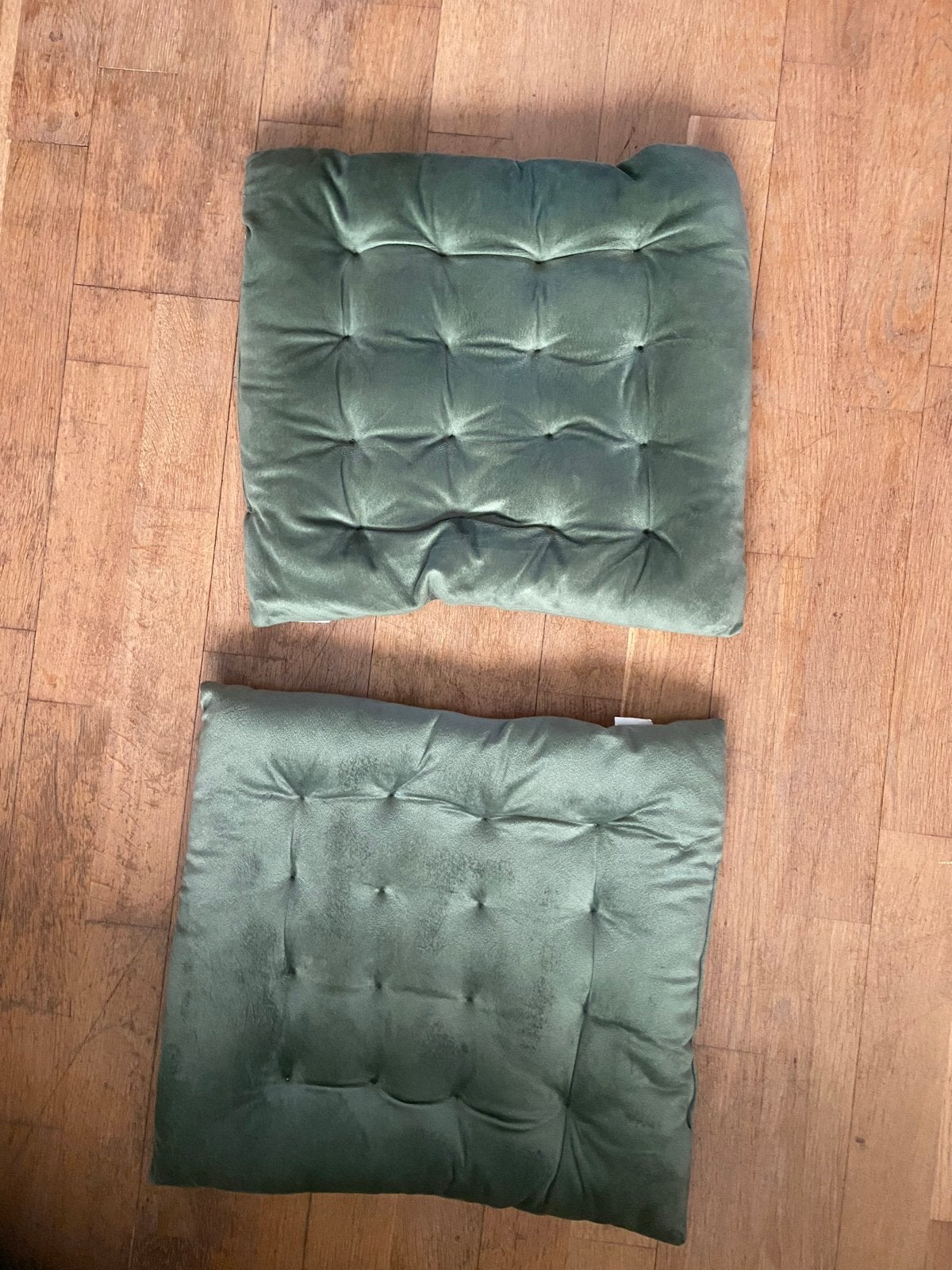 2x Groene Zitkussens - Zo goed als nieuw, Vierkant, Ophalen of Verzenden, Zo goed als nieuw, Groen