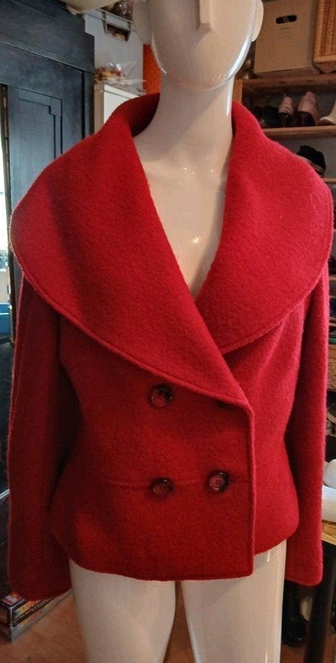 Bandolera rood wollen jasje maat 42, Maat 42/44 (L), Ophalen of Verzenden, Zo goed als nieuw, Rood