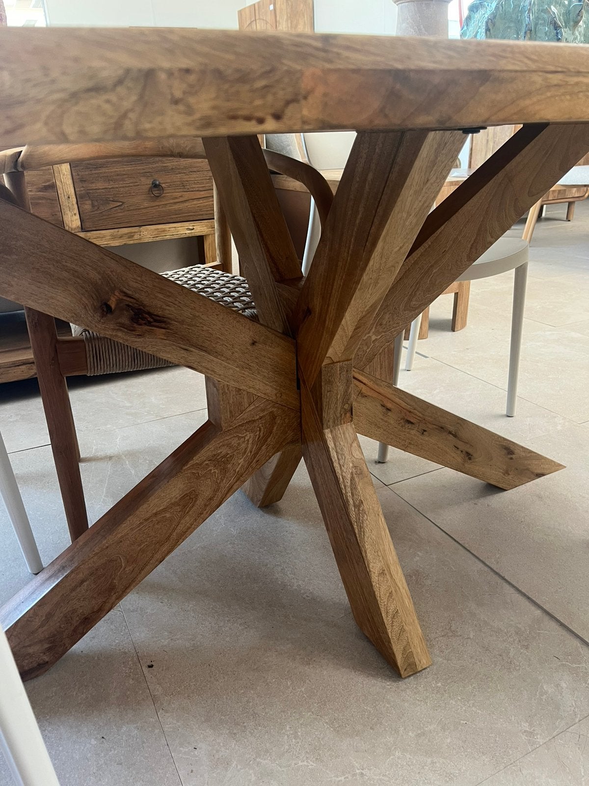 Magazijn leegverkoop eettafel deens ovaal mangohout matrix, Hout, Nieuw, Ophalen of Verzenden, Info@wkhome.nl