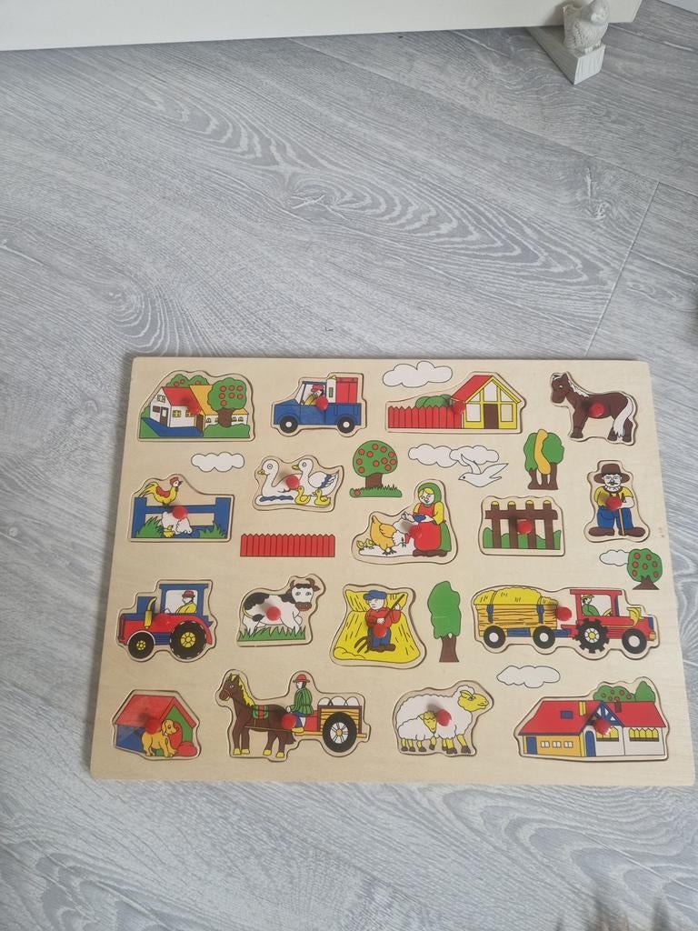 Houten boerderij puzzel, Ophalen of Verzenden, Gebruikt, Van hout