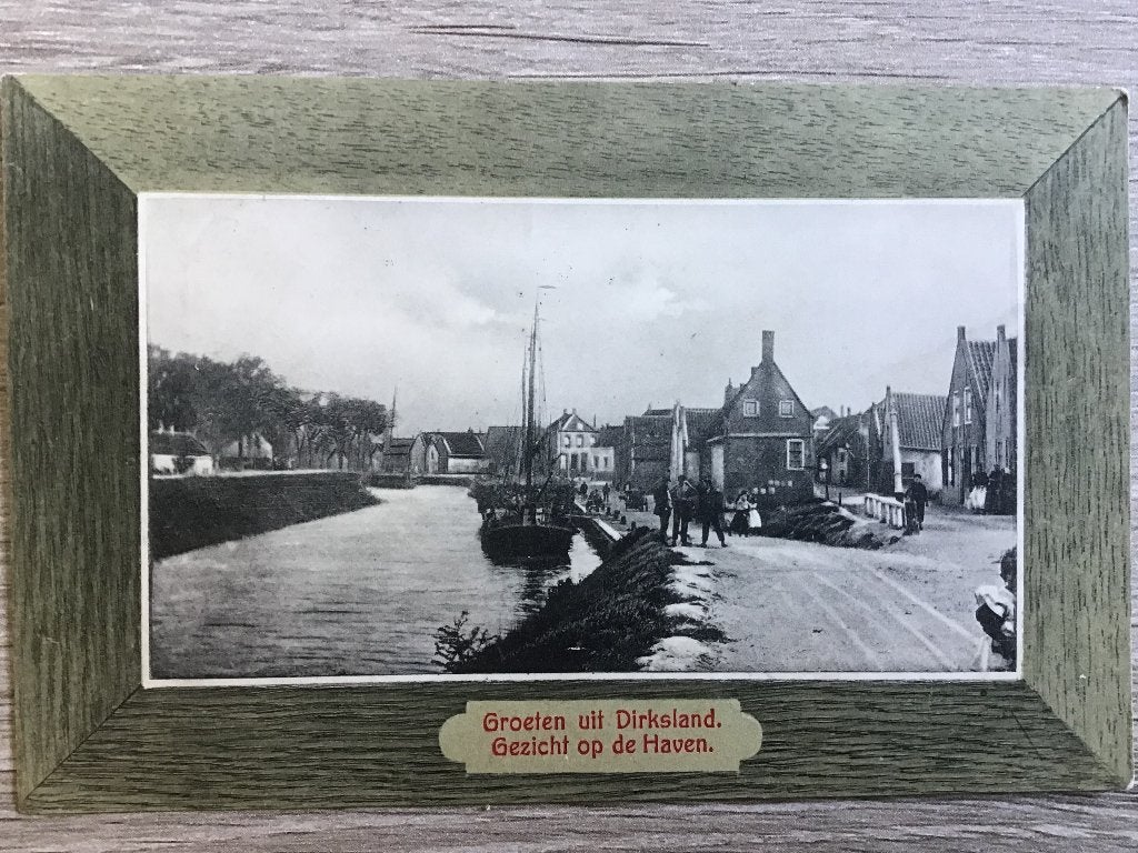 Oude Ansichtkaart Dirksland - Gezicht op de Haven 1910, Verzamelen, Ophalen of Verzenden, Voor 1920, Gelopen, Zuid-Holland