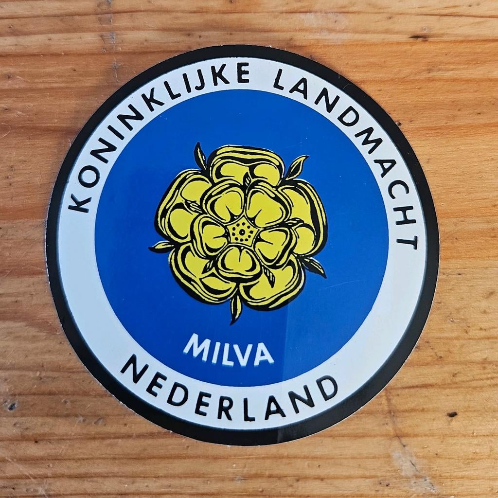 Sticker Milva, Verzamelen, Ophalen of Verzenden, Landmacht, Nederland, Embleem of Badge