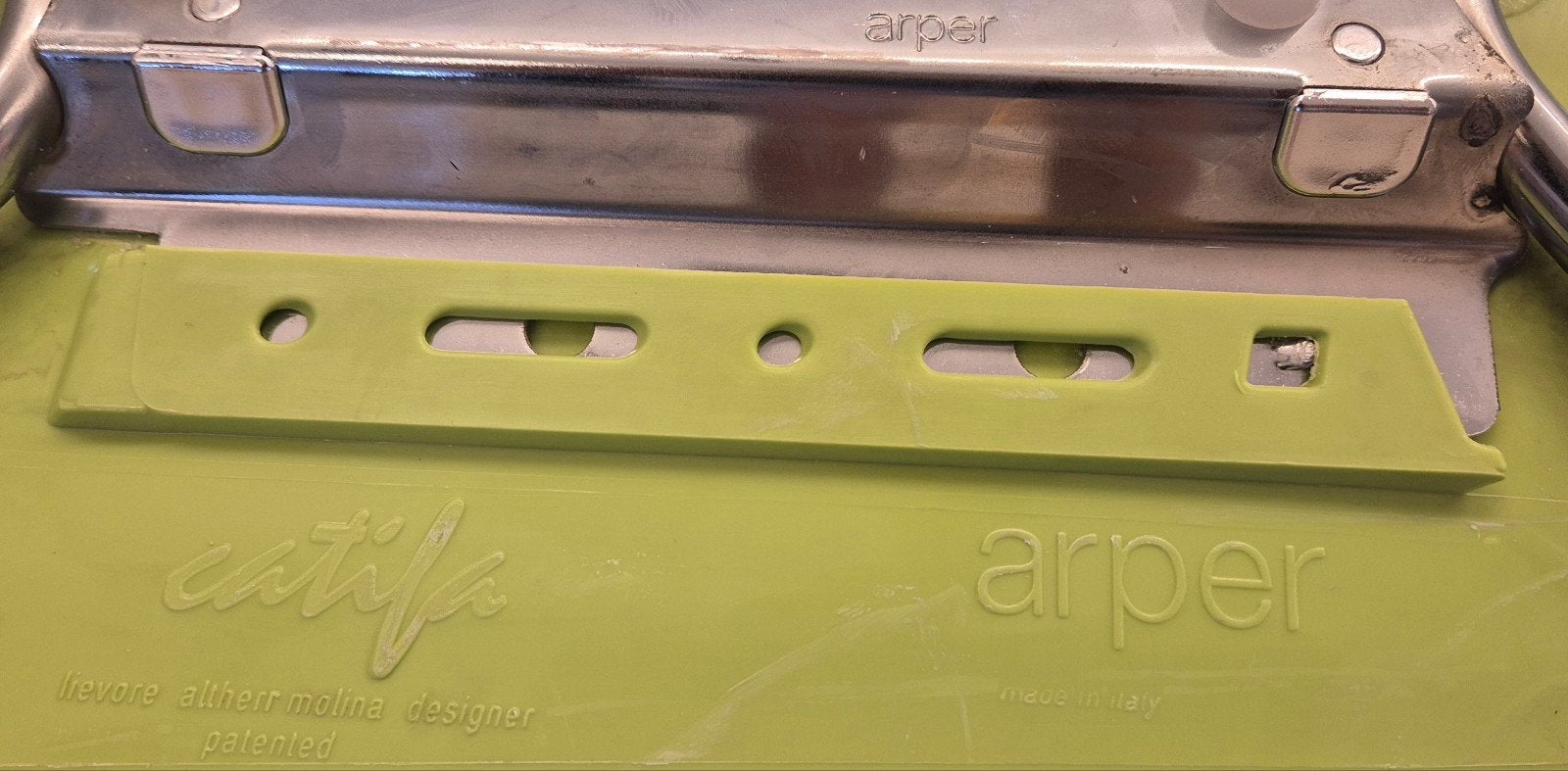 4x Arper design stoelen groen/wit – set van 4, Ophalen, Kunststof, Gebruikt, Overige kleuren