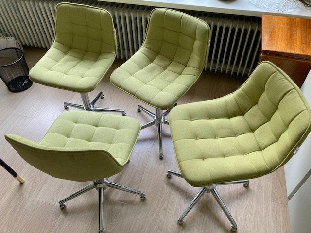 4 (eetkamer) mint groene stoelen van VidaXL, Ophalen, Gebruikt, Overige kleuren, Vier