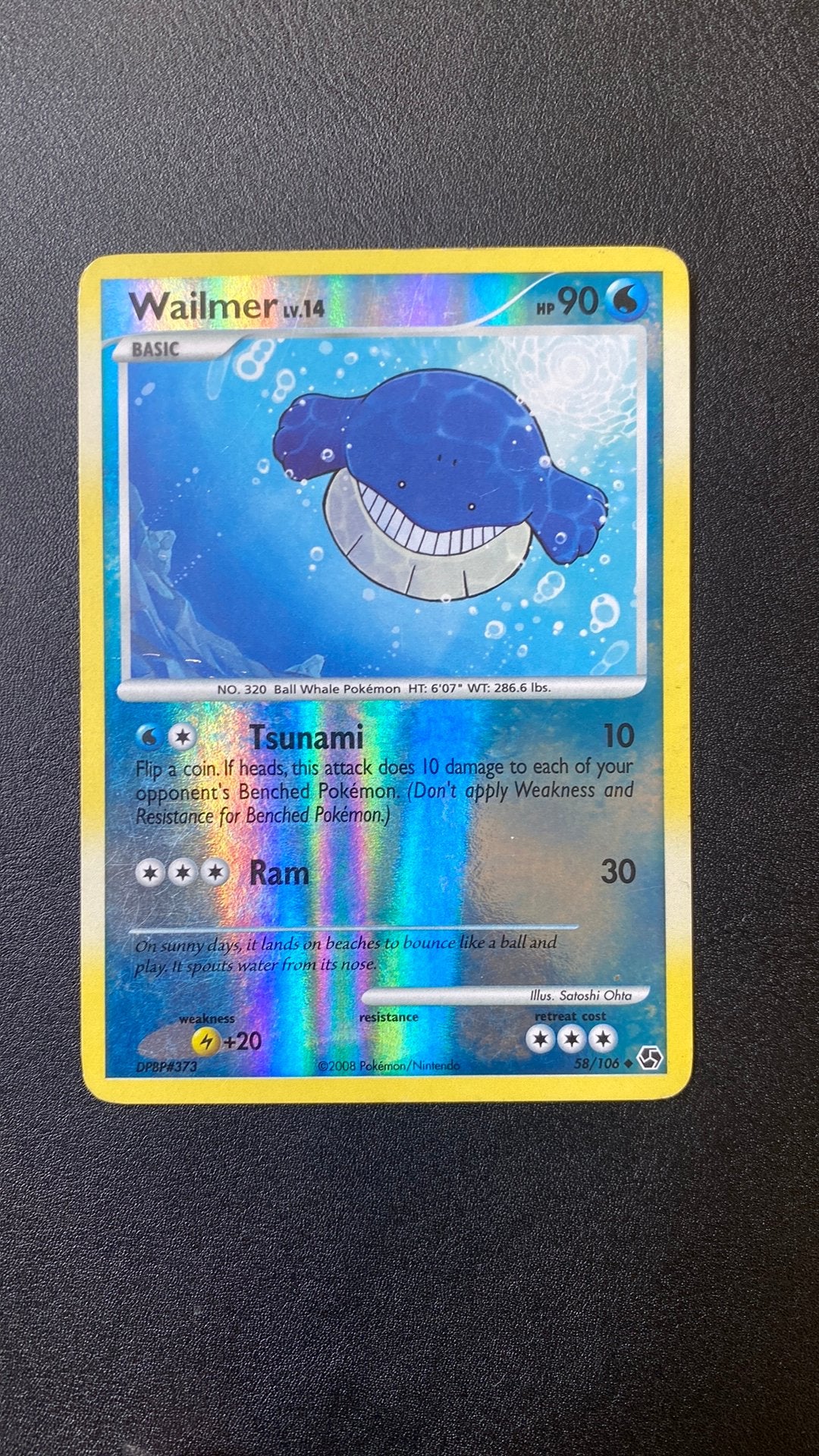 Pokemon wailmer lv 14 58/106 reverse holo great encounters, Ophalen of Verzenden, Gebruikt, Losse kaart