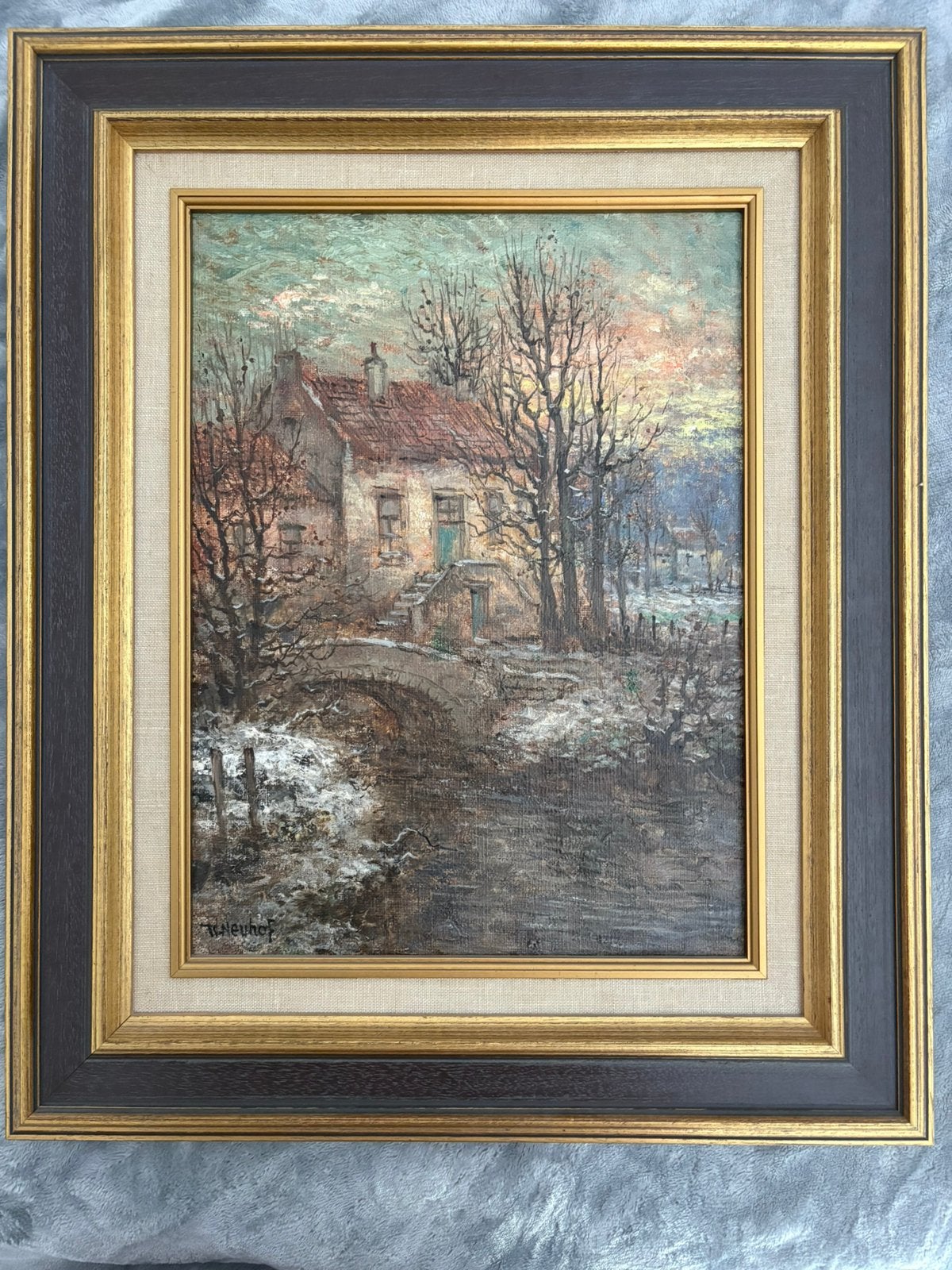 Walter Neuhof schilderij 47cmx 58 cm inclusief lijst, Antiek en Kunst, Ophalen