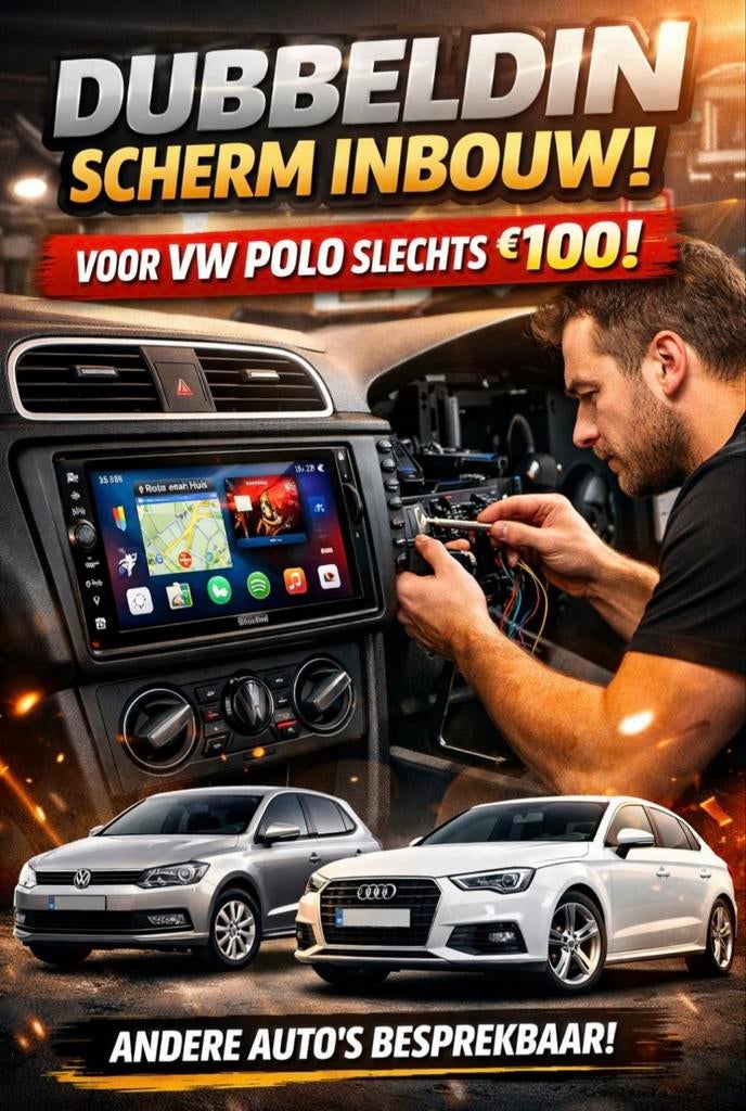 Carplay installatie inbouw service - scherm + inbouw, Ophalen of Verzenden, Nieuw