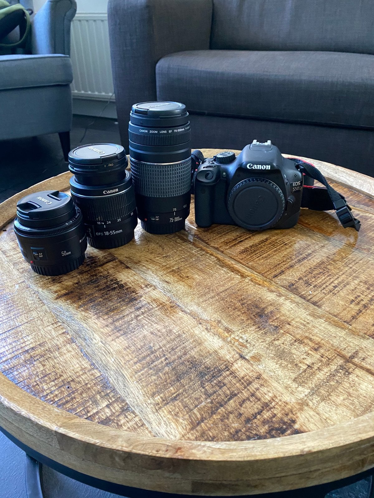 Canon EOS 550D met verschillende lenzen, Ophalen, Zo goed als nieuw, Canon, Geen optische zoom