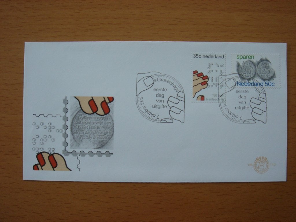 NVPH E143  1e Dag-enveloppe Gecombineerde uitgifte 1975, Ophalen of Verzenden, Onbeschreven, Nederland