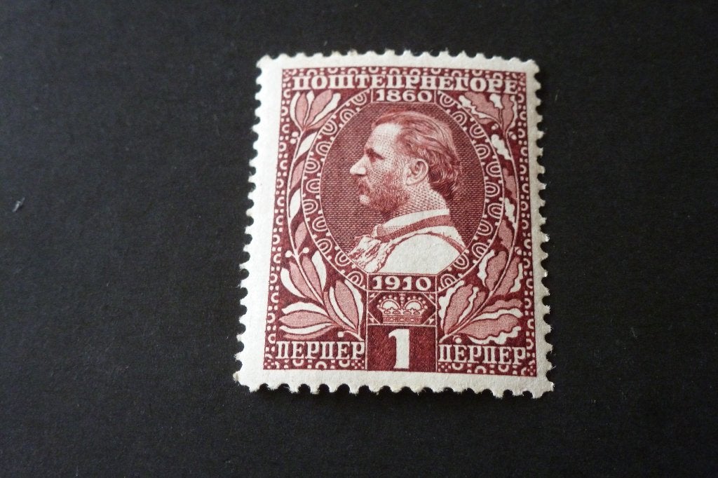 Montenegro - oude 1 perper Nikolaas 1910 postfris (po 78, Ophalen of Verzenden, Overige landen, Postfris