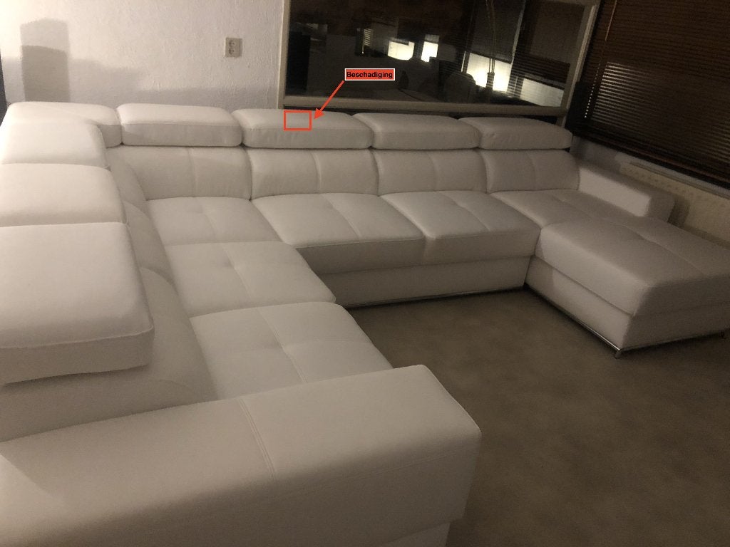 Witte U-bank van Seats and Sofas – met opbergruimte, Ophalen, Overige materialen, 250 tot 300 cm, Gebruikt
