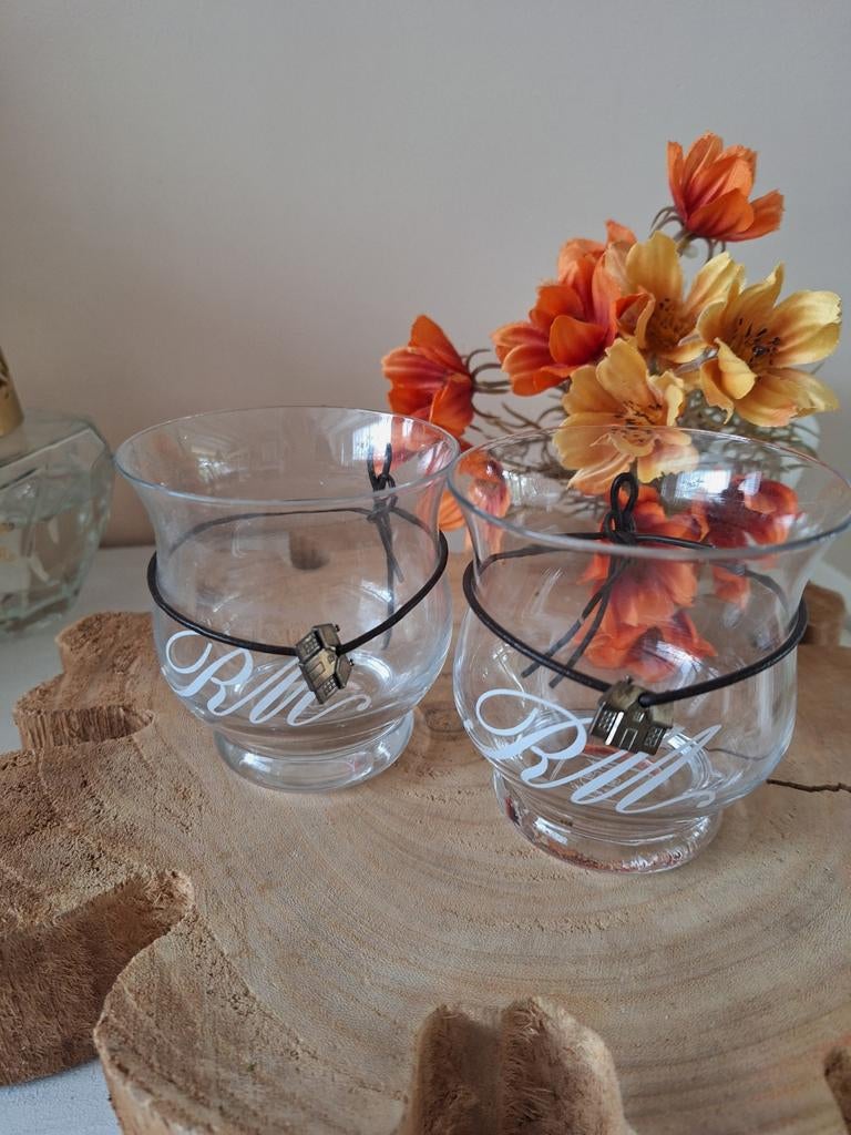 Twee Riviera Maison windlichtjes RM logo huisje, Huis en Inrichting, Woonaccessoires | Overige, Zo goed als nieuw, Ophalen of Verzenden