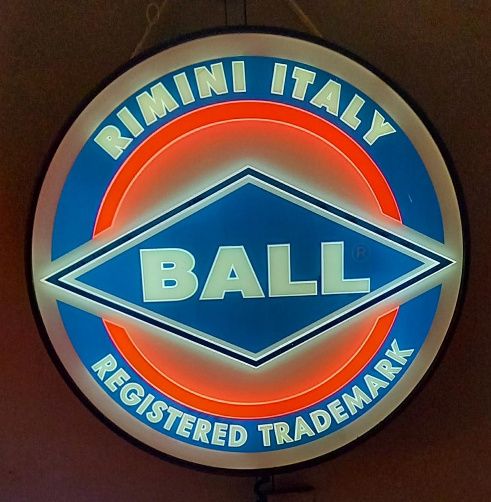 Exclusieve lichtbak, lichtreclame BALL jeans, Rimini Italië, Ophalen, Zo goed als nieuw, Lichtbak of (neon) lamp