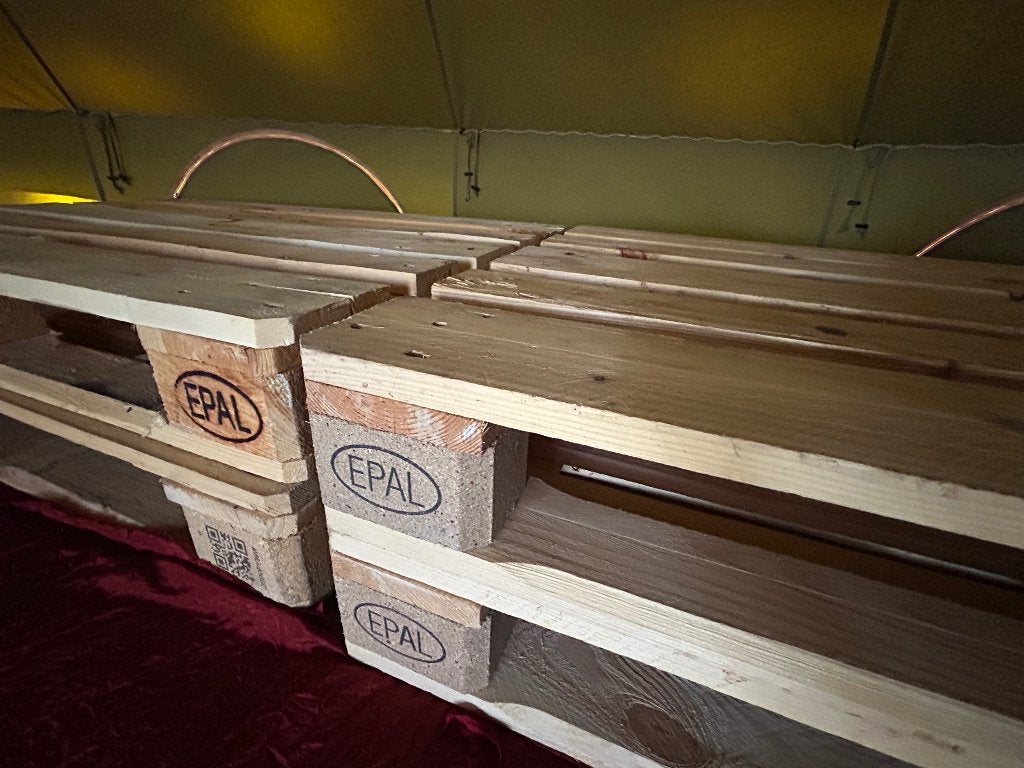 EPAL pallets - Euro pallets - 4 stuks, Doe-het-zelf en Verbouw, Hout en Planken, Ophalen, Zo goed als nieuw, 50 mm of meer, Pallet