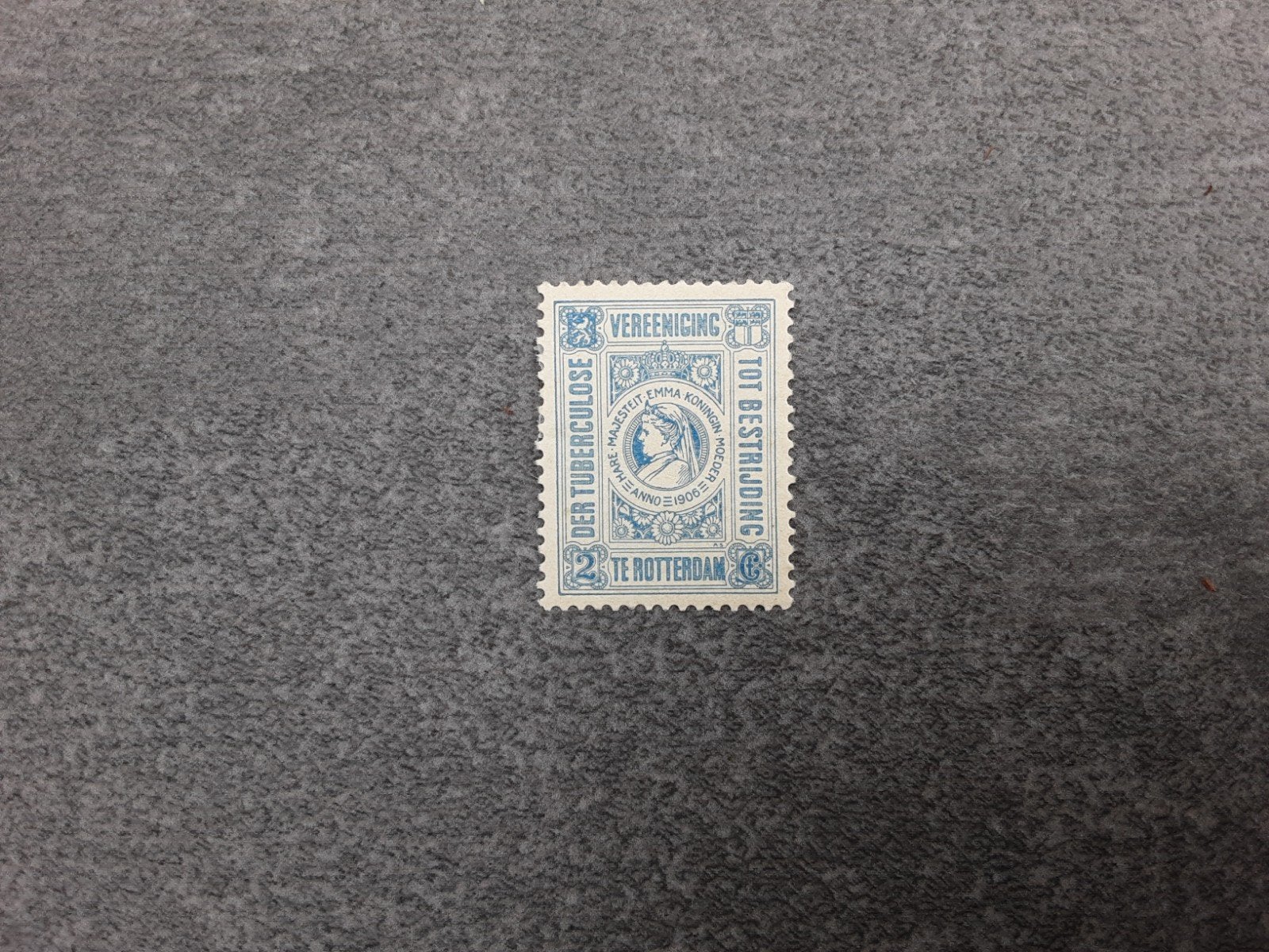Sluitzegel tuberculose bestrijding 1906 0koningin Emma, Verzamelen, Ophalen of Verzenden, Gebruikt