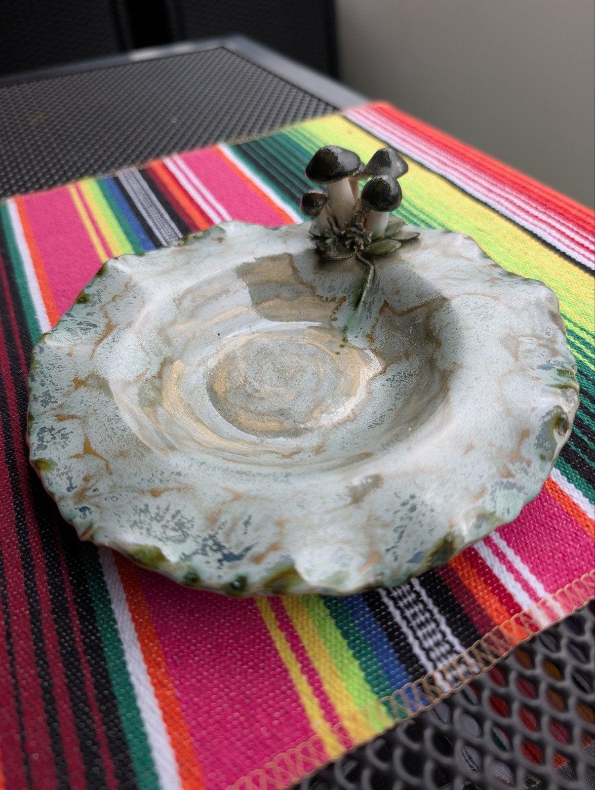 Decoratieve schaal met paddenstoelen, Ophalen of Verzenden
