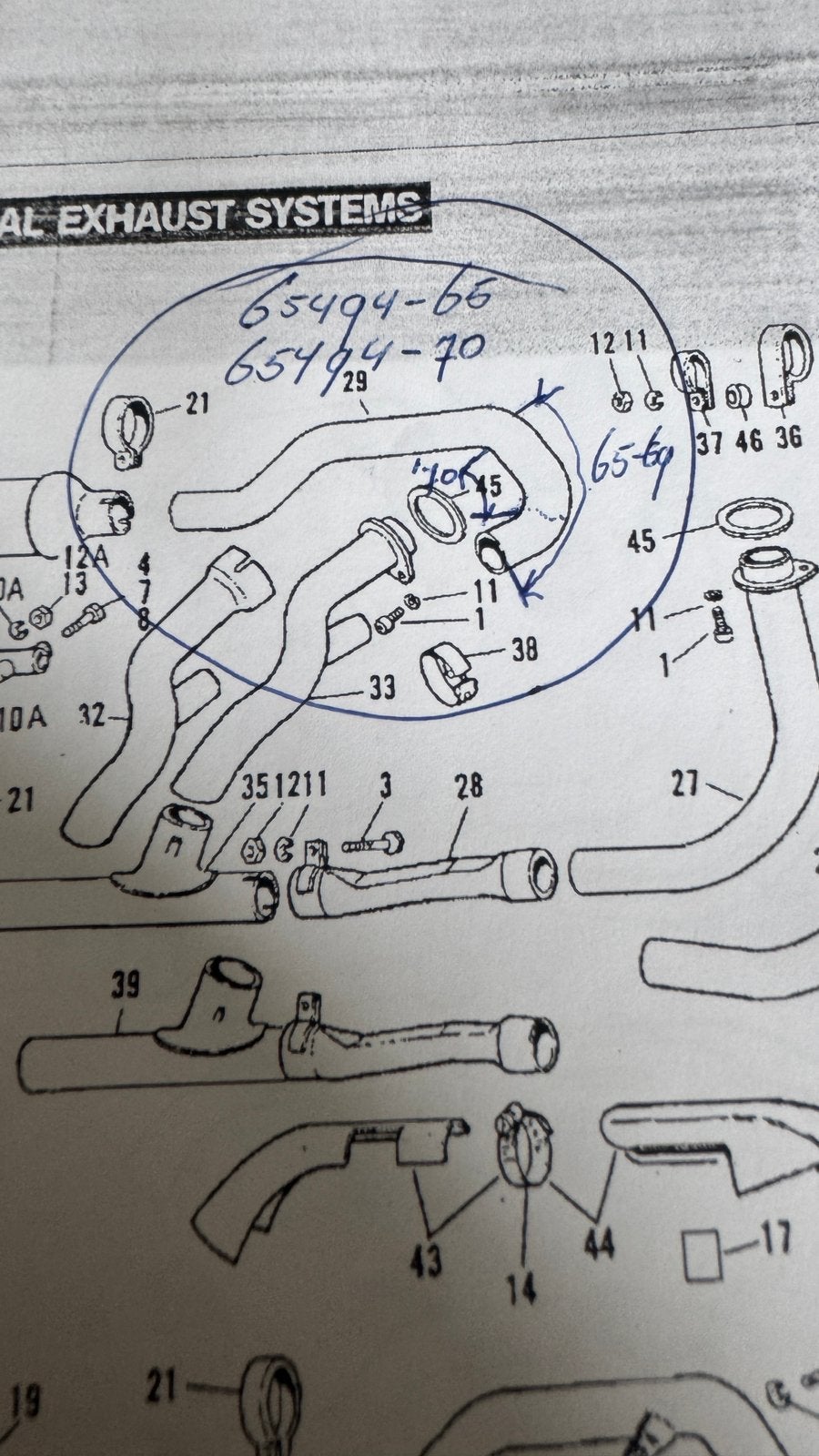 Gezocht: Linker Cross-Over uitlaatbocht 1965-1969, Motoren, Ophalen of Verzenden