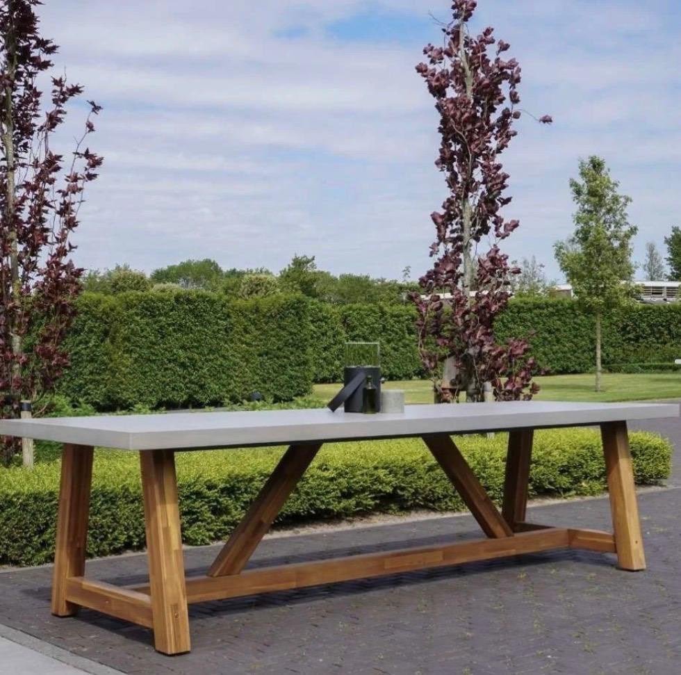 Betonlook tuintafel blad. Veltis 300cm, Ophalen of Verzenden, Nieuw, Rechthoekig, Overige materialen