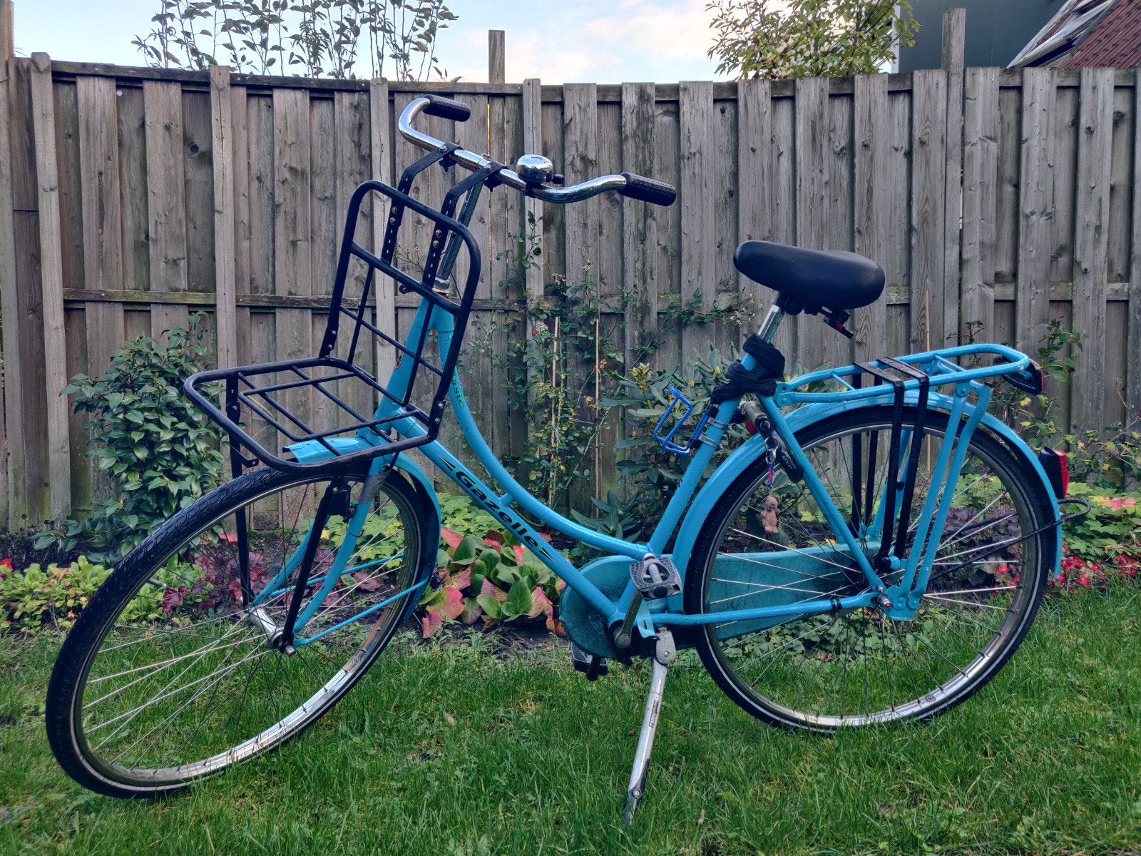 Blauwe omafiets dames, Fietsen en Brommers, Ophalen, Gebruikt