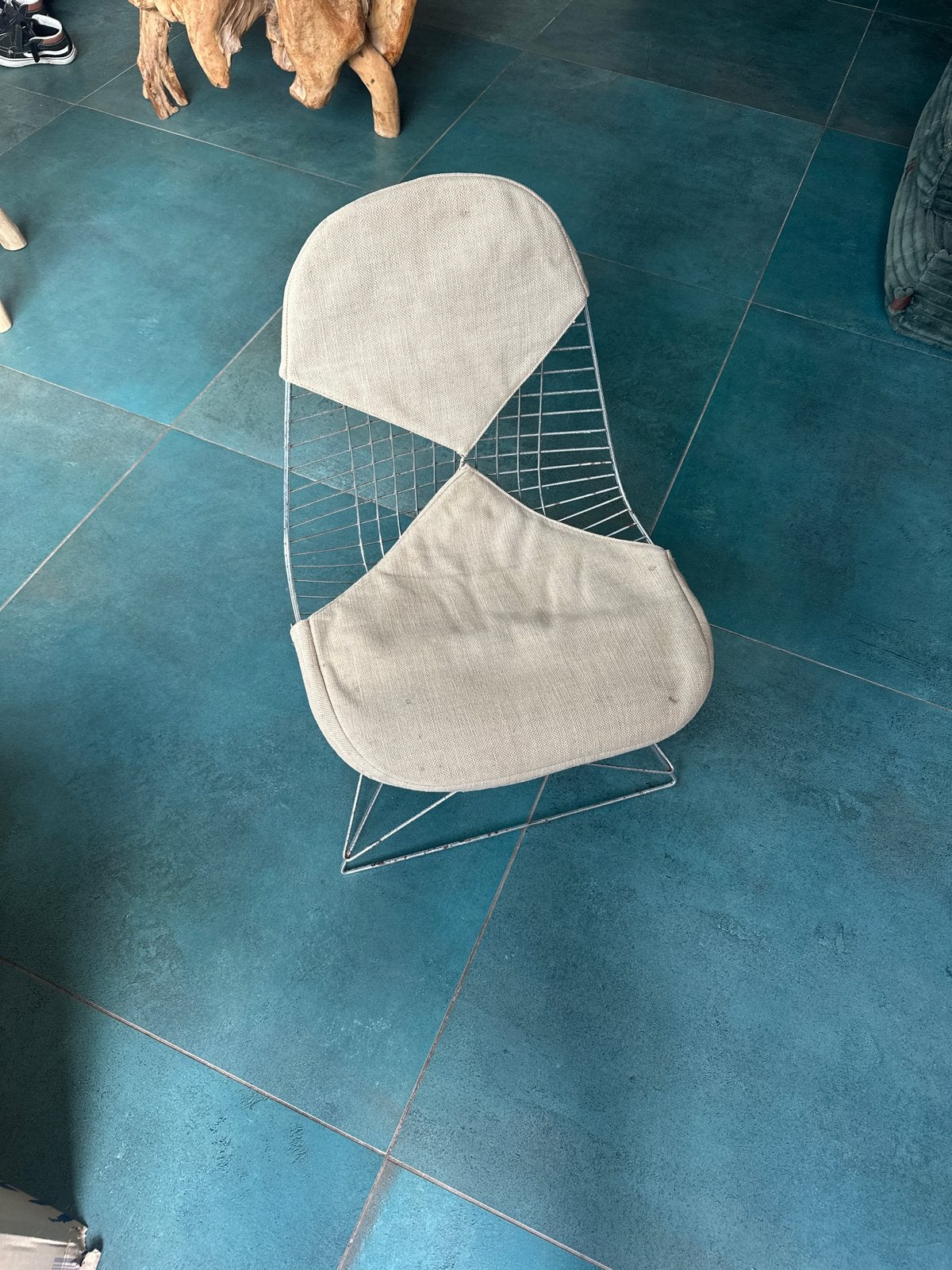 Vitra Eames Wire Chair LKR lounge stoel chrome, Huis en Inrichting, Stoelen, Ophalen, Gebruikt, Overige kleuren, Metaal