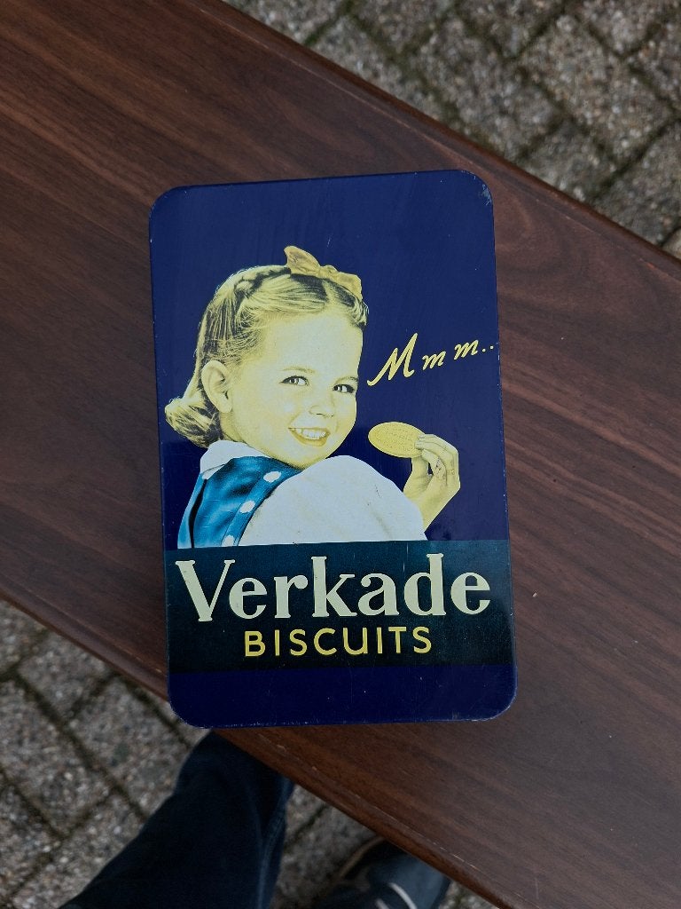 oud blik verkade biscuits, Verzamelen, Blikken, Ophalen of Verzenden, Gebruikt, Overige