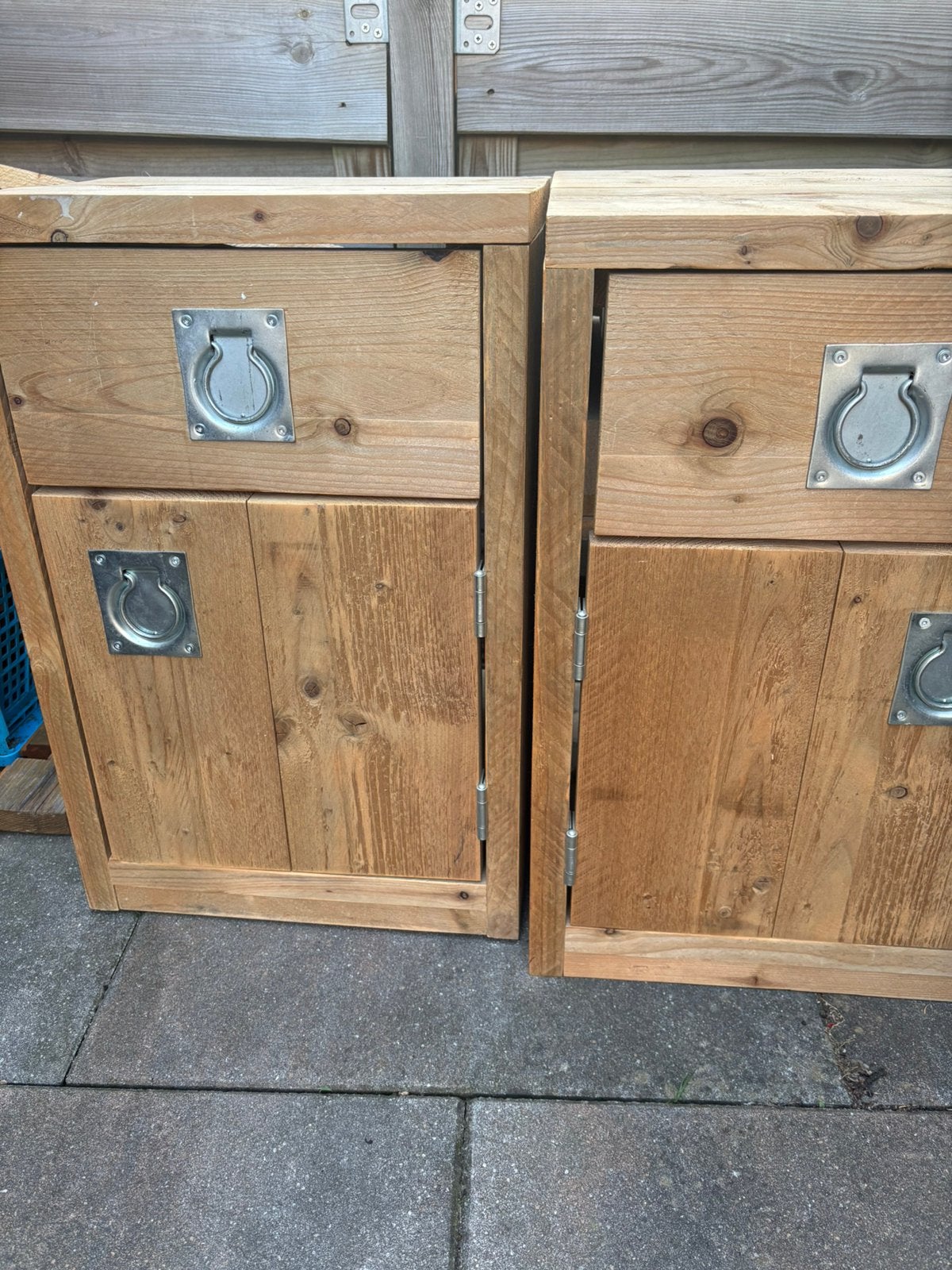 Nachtkastjes steigerhout, Ophalen, Gebruikt, Minder dan 45 cm, 55 tot 70 cm