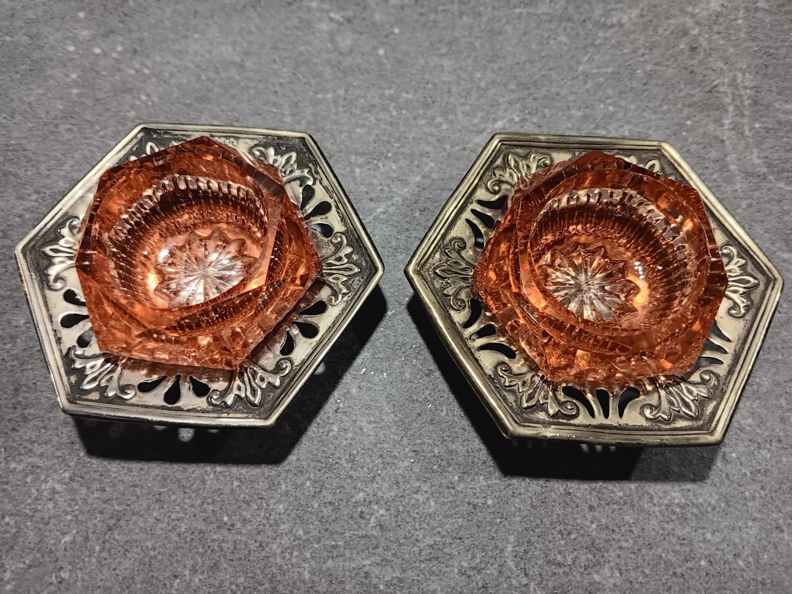 Antieke zoutvaatjes met EPNS markering, Antiek en Kunst, Ophalen, Zilver