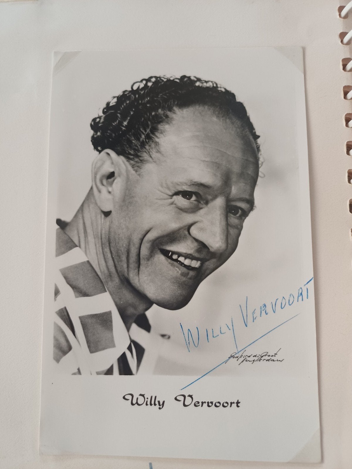 Gesigneerde foto Willy Vervoort - Zeldzaam!, Ophalen of Verzenden, Gebruikt, Foto of Kaart, Gesigneerd