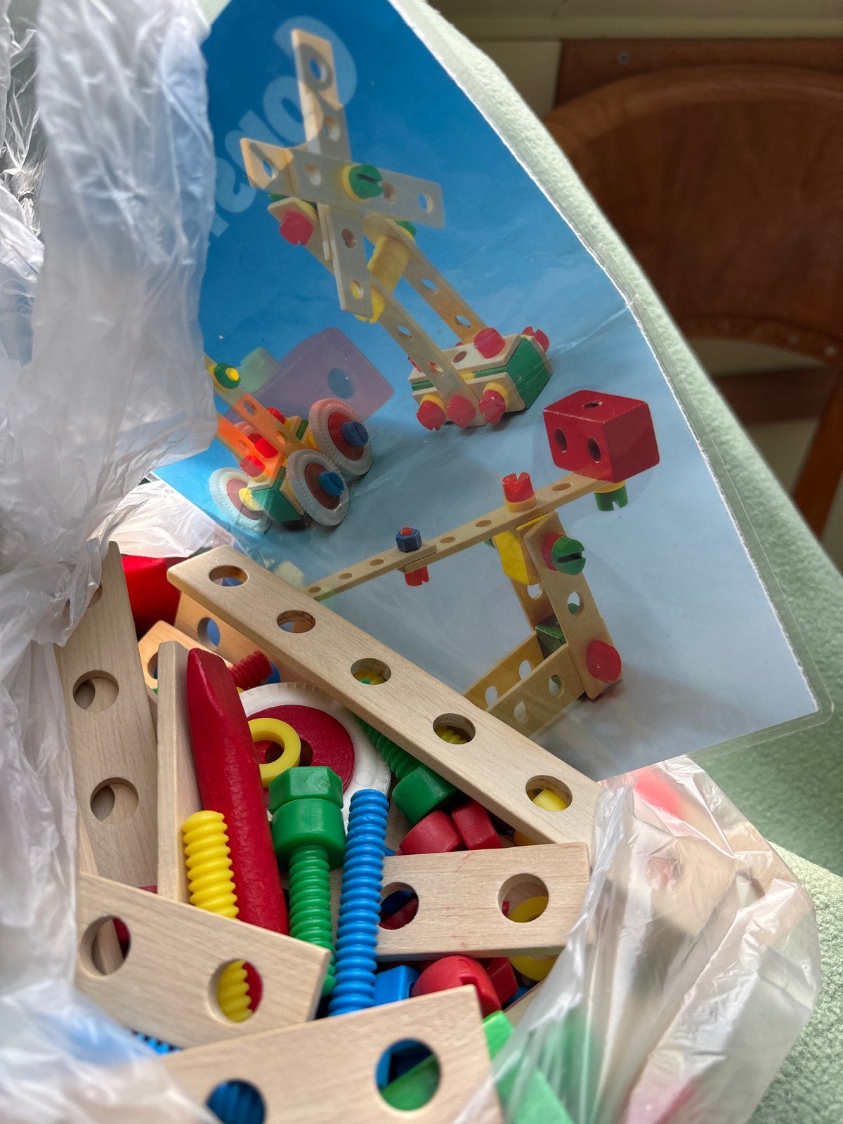 Houten mecano set - Constructie speelgoed, Ophalen, Gebruikt, Overige merken