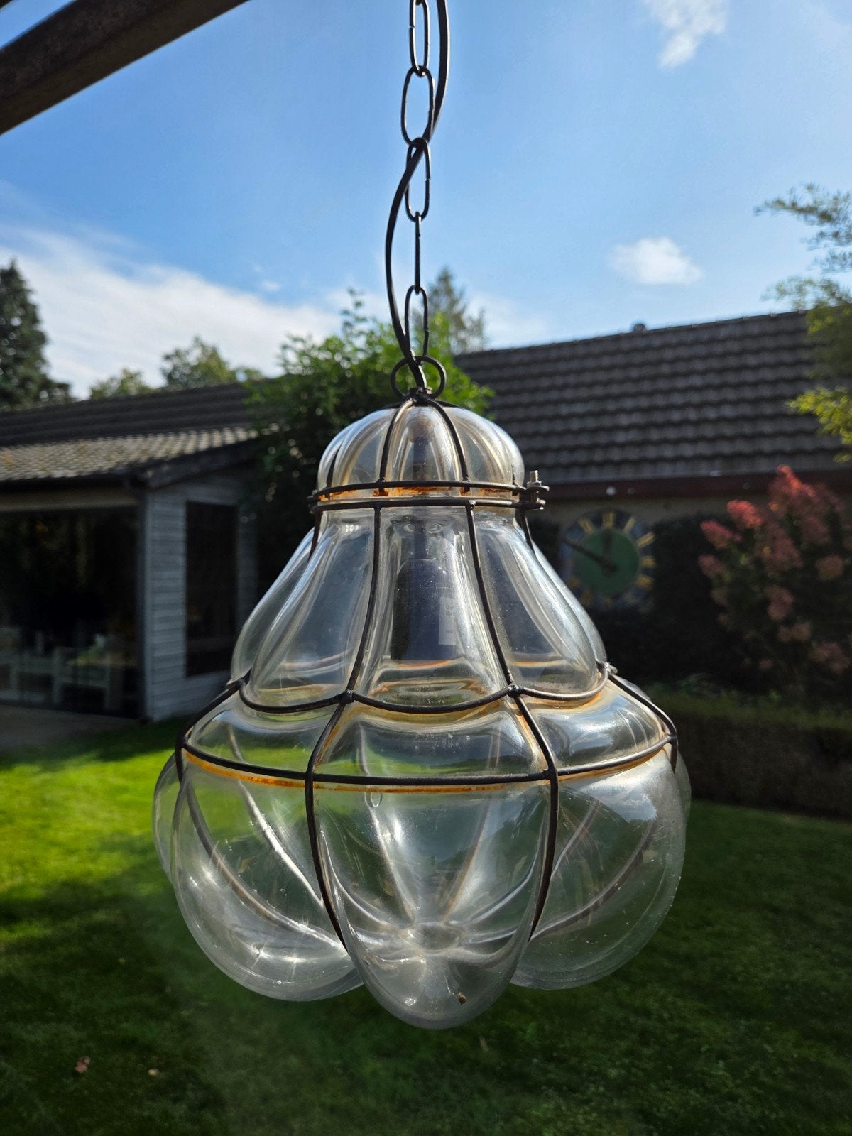 2 stuks glazen hanglamp, Huis en Inrichting, Ophalen, Gebruikt