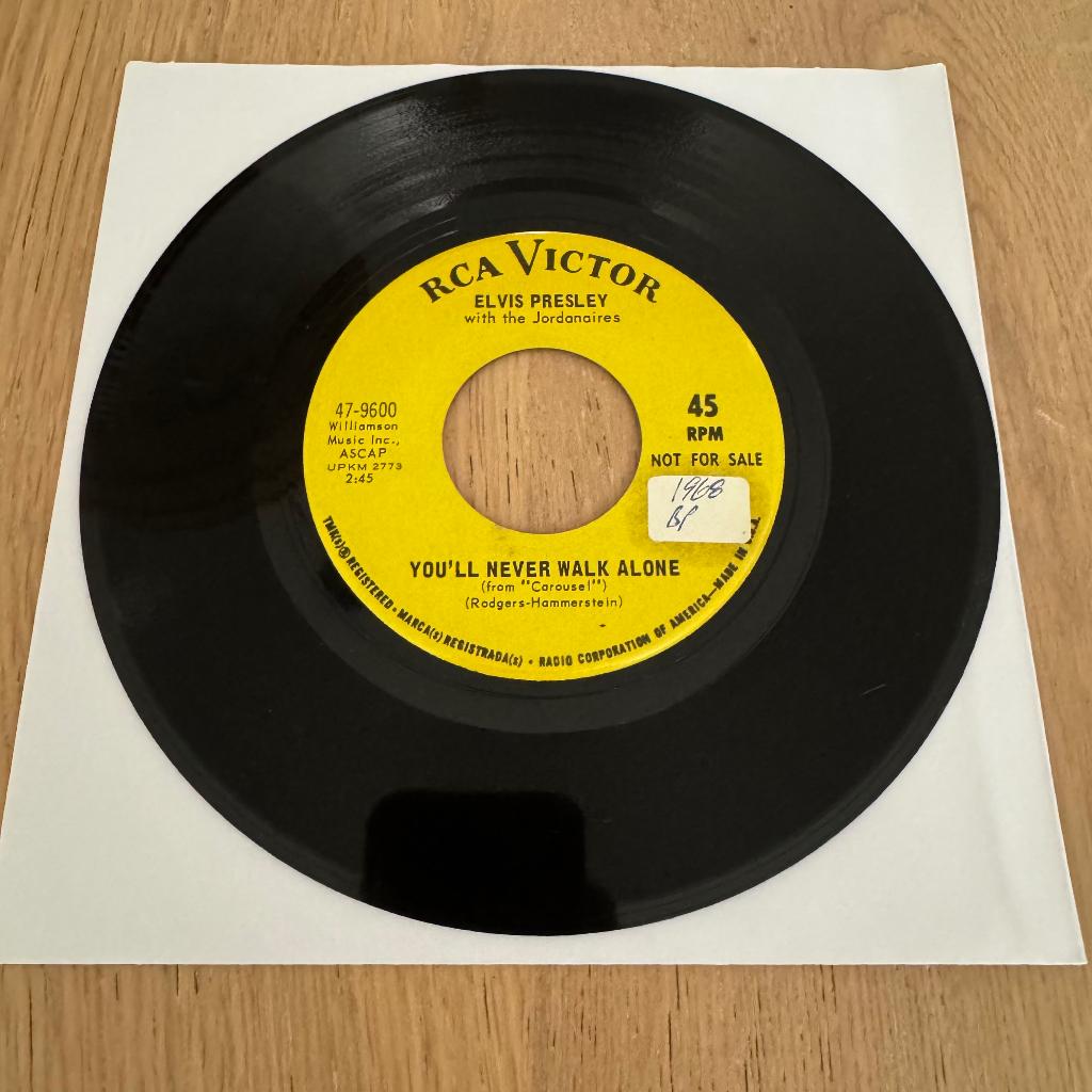 Elvis PROMO Single - You’ll Never Walk Alone - USA 1968, Gebruikt, Originele persing, Ophalen of Verzenden, 12 inch