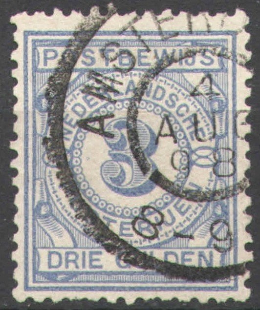 Nederland Postbewijszegel 4 gestempeld 1884, Ophalen of Verzenden, T/m 1940, Gestempeld