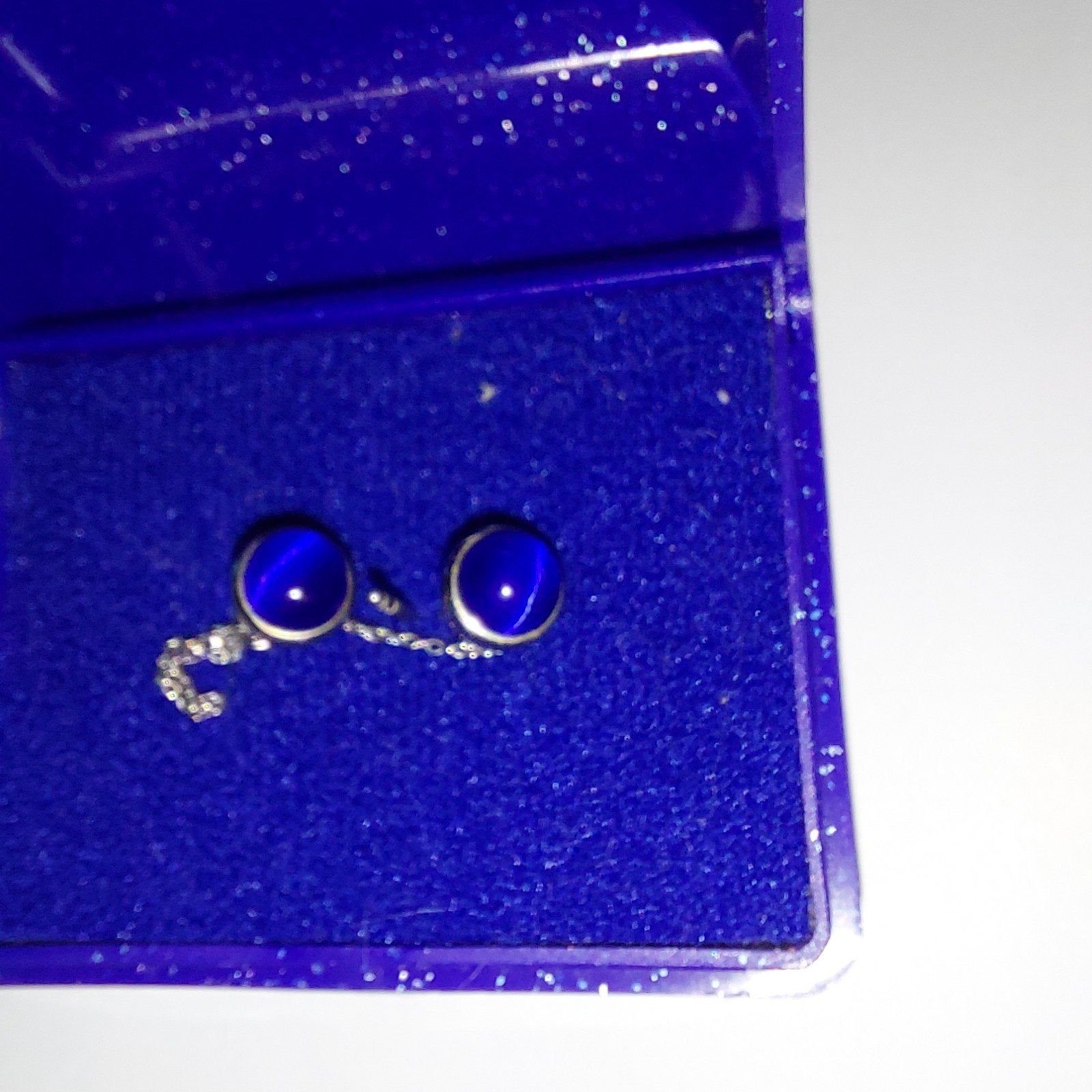 Originele Melano Cateye doortrekoorbellen edelstaal 16021, Sieraden, Tassen en Uiterlijk, Hangers, Blauw, Ophalen of Verzenden