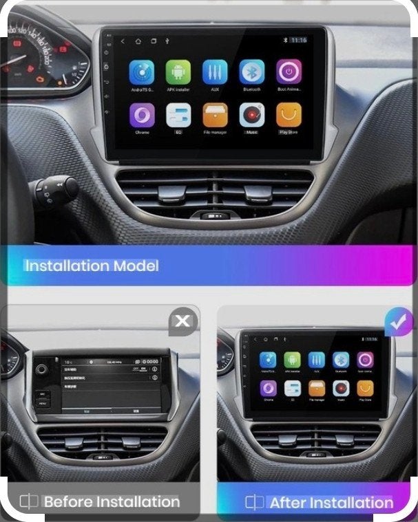 Android Auto Radio Navigatie Multimedia Speler voor peugeot, Ophalen of Verzenden, Nieuw