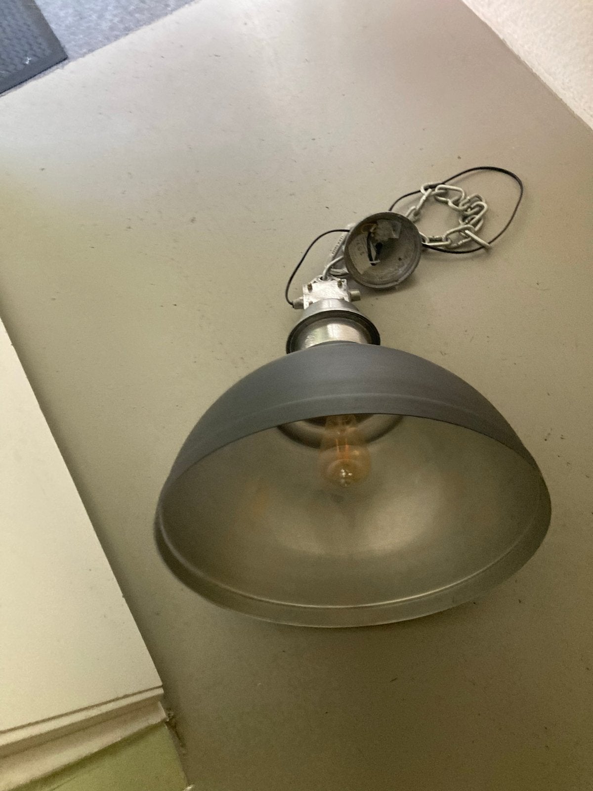 Industriële Hanglamp Zwart Metaal E27 Fitting, Ophalen of Verzenden, Gebruikt, Metaal, E27 (groot)