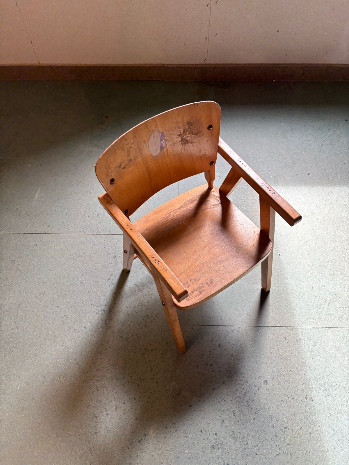 Vintage houten kinderstoel, Ophalen, Gebruikt