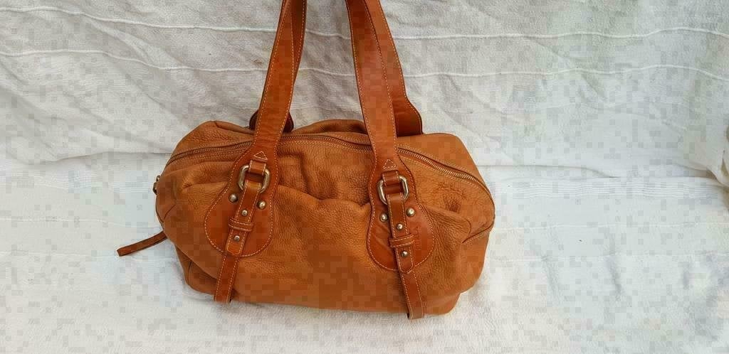 E523 FURLA bruin echt lederen damestas zeer fraai, Ophalen of Verzenden, -, -, -