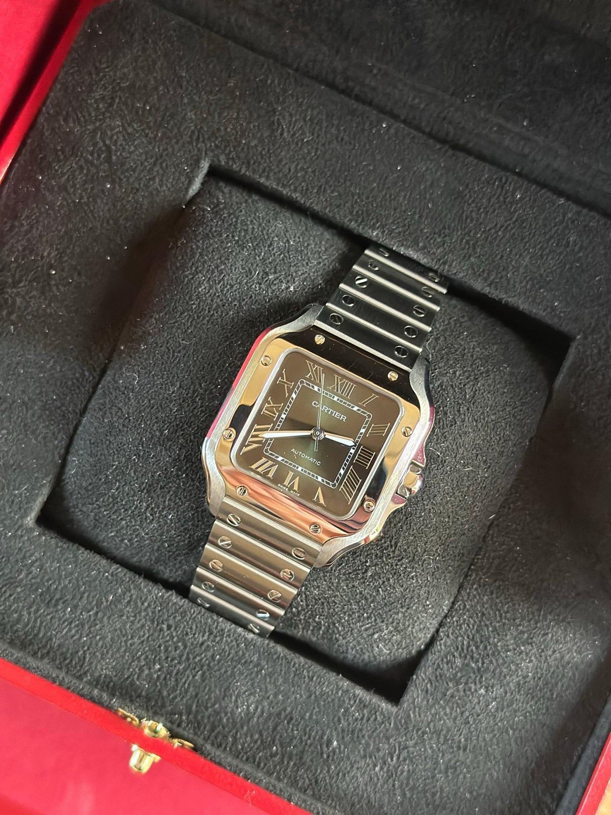 Cartier Santos Medium Groen – Ref. WSSA0061 – 2024, Staal, Polshorloge, Nieuw, Ophalen