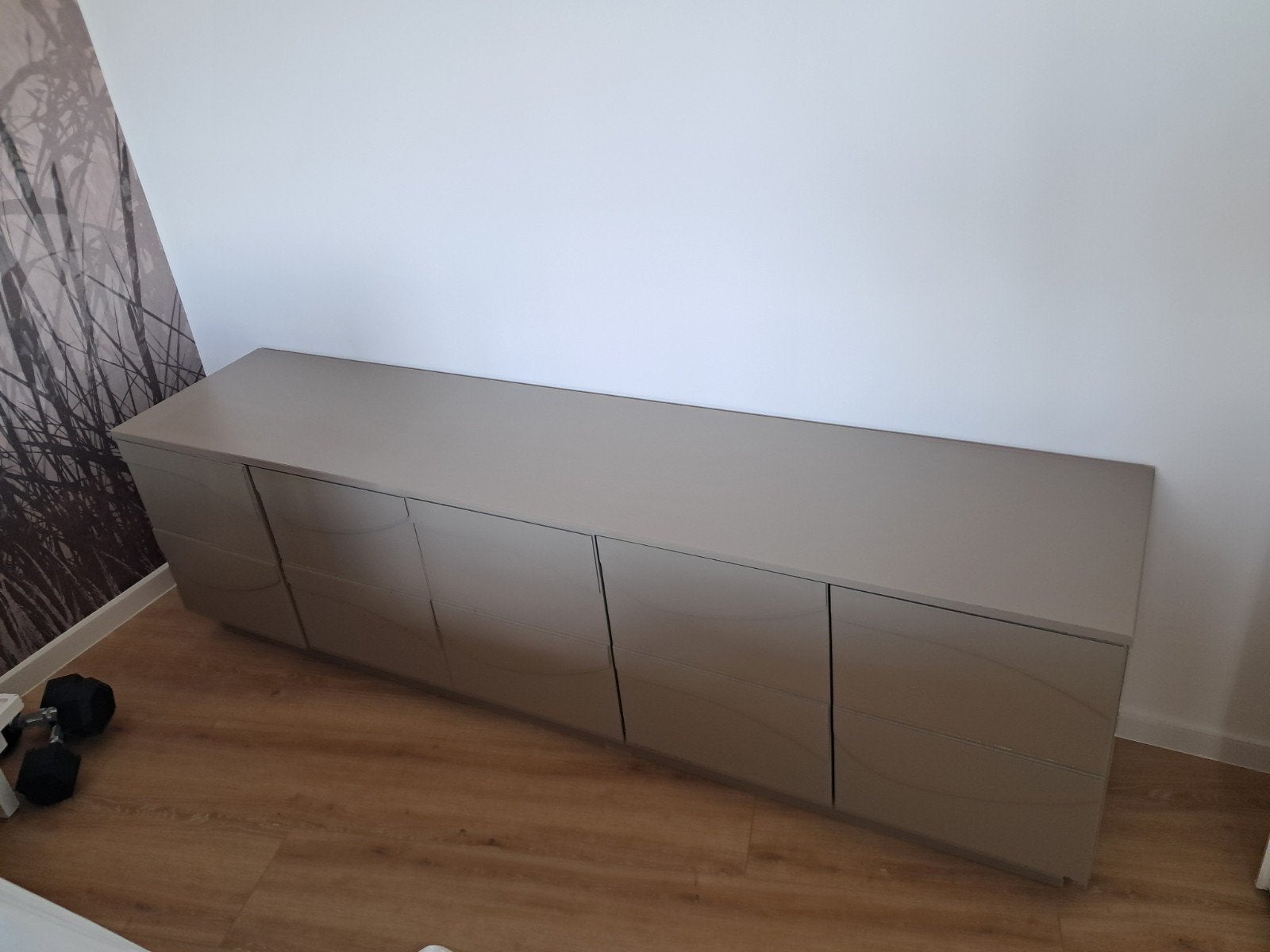 WOOOD Teo tv meubel grenen mud - Zo goed als nieuw, Ophalen, Zo goed als nieuw, 200 cm of meer, Minder dan 100 cm