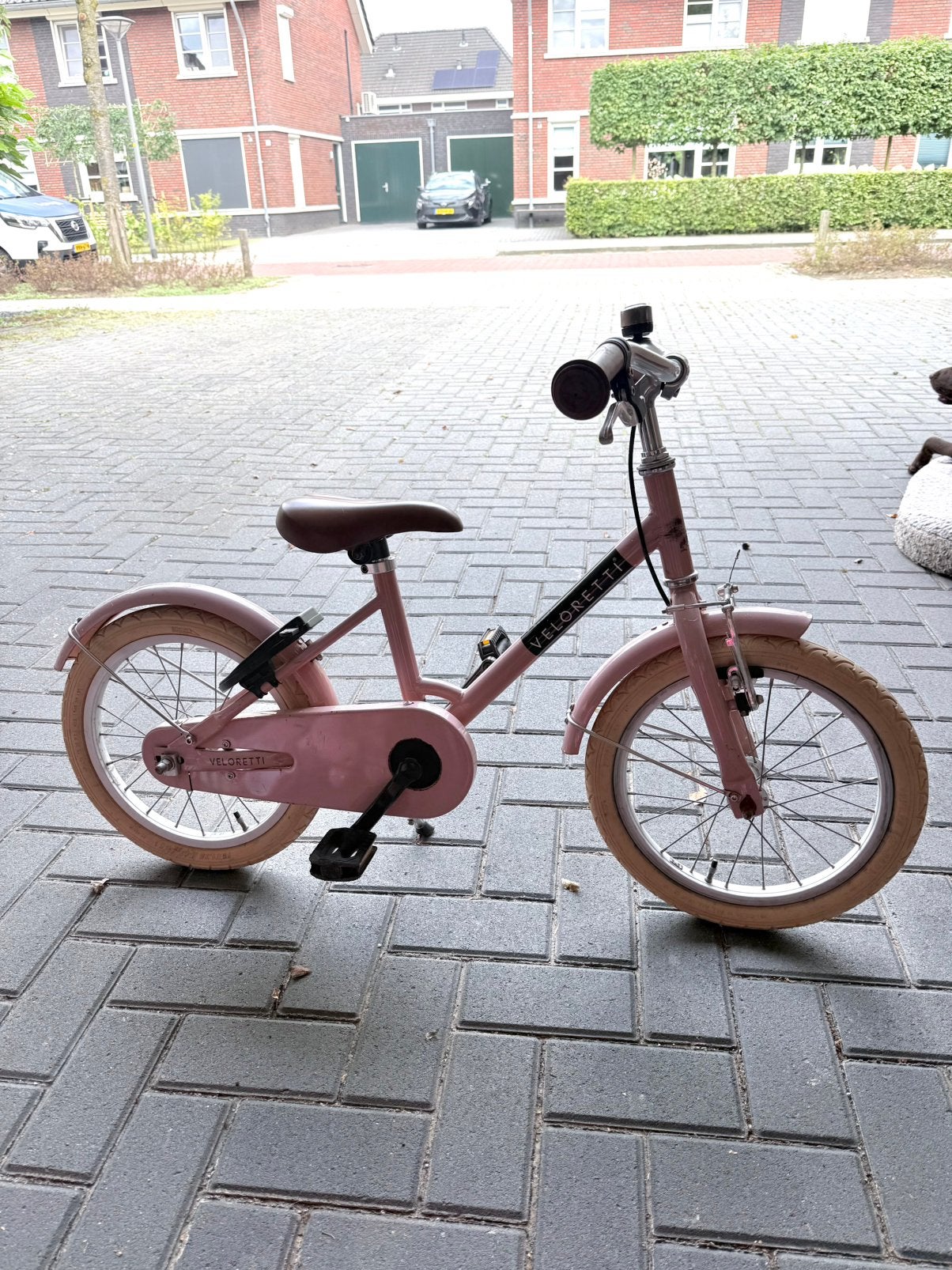 Veloretti Maxi Kinderfiets 16 inch - Roze, Ophalen, Gebruikt, 16 tot 20 inch, Zijwieltjes