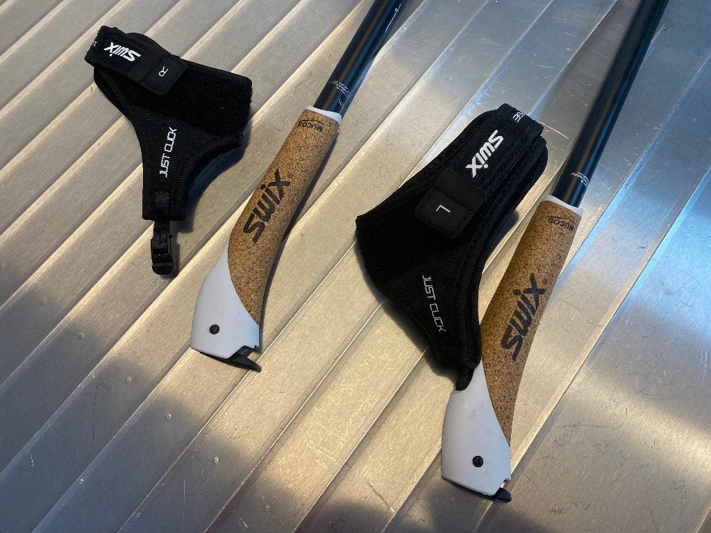 Swix CT2 Go Just Click Professionele Nordic Walking stokken, Ophalen, Zo goed als nieuw, Wandelstok