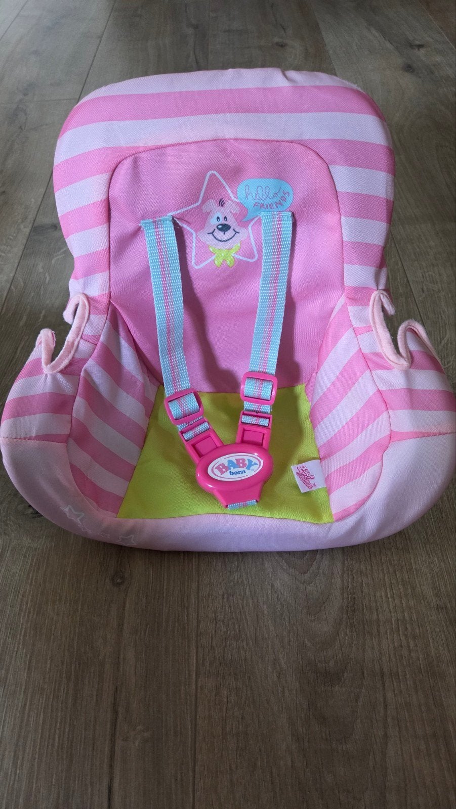Baby Born fietsstoeltje roze gestreept, Ophalen, Gebruikt