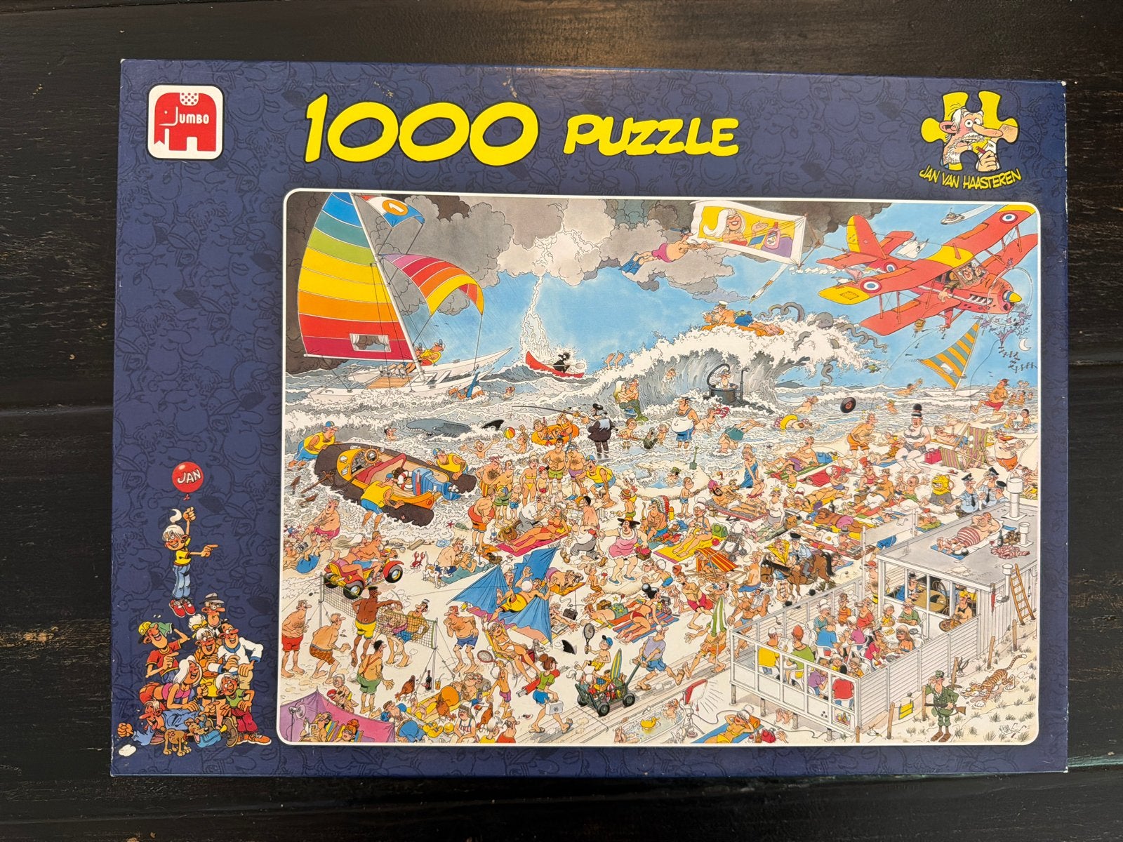 Jan van Haasteren Puzzel 1000 stukjes - Op het strand, Ophalen, 500 t/m 1500 stukjes, Zo goed als nieuw, Legpuzzel