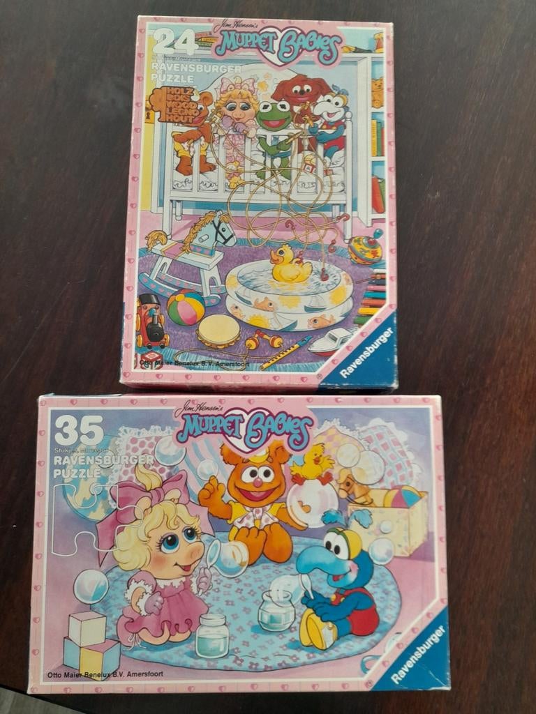 Set vintage Muppets babies puzzels compleet, Ophalen of Verzenden, 10 tot 50 stukjes, Zo goed als nieuw