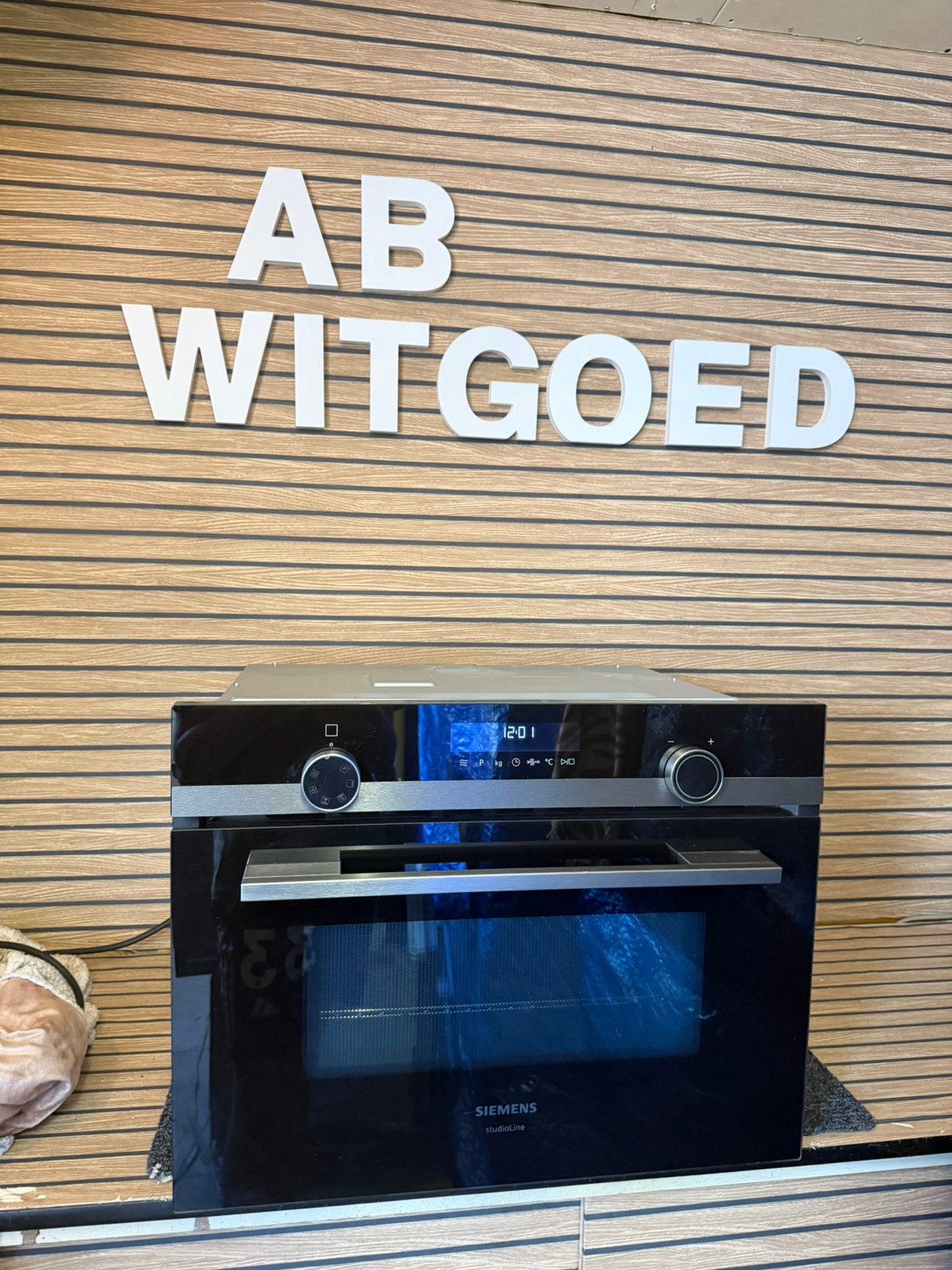 Siemens iQ500 Combi-Oven/Magnetron BlackSteel Studioline, Ophalen, Zo goed als nieuw, Oven met grill