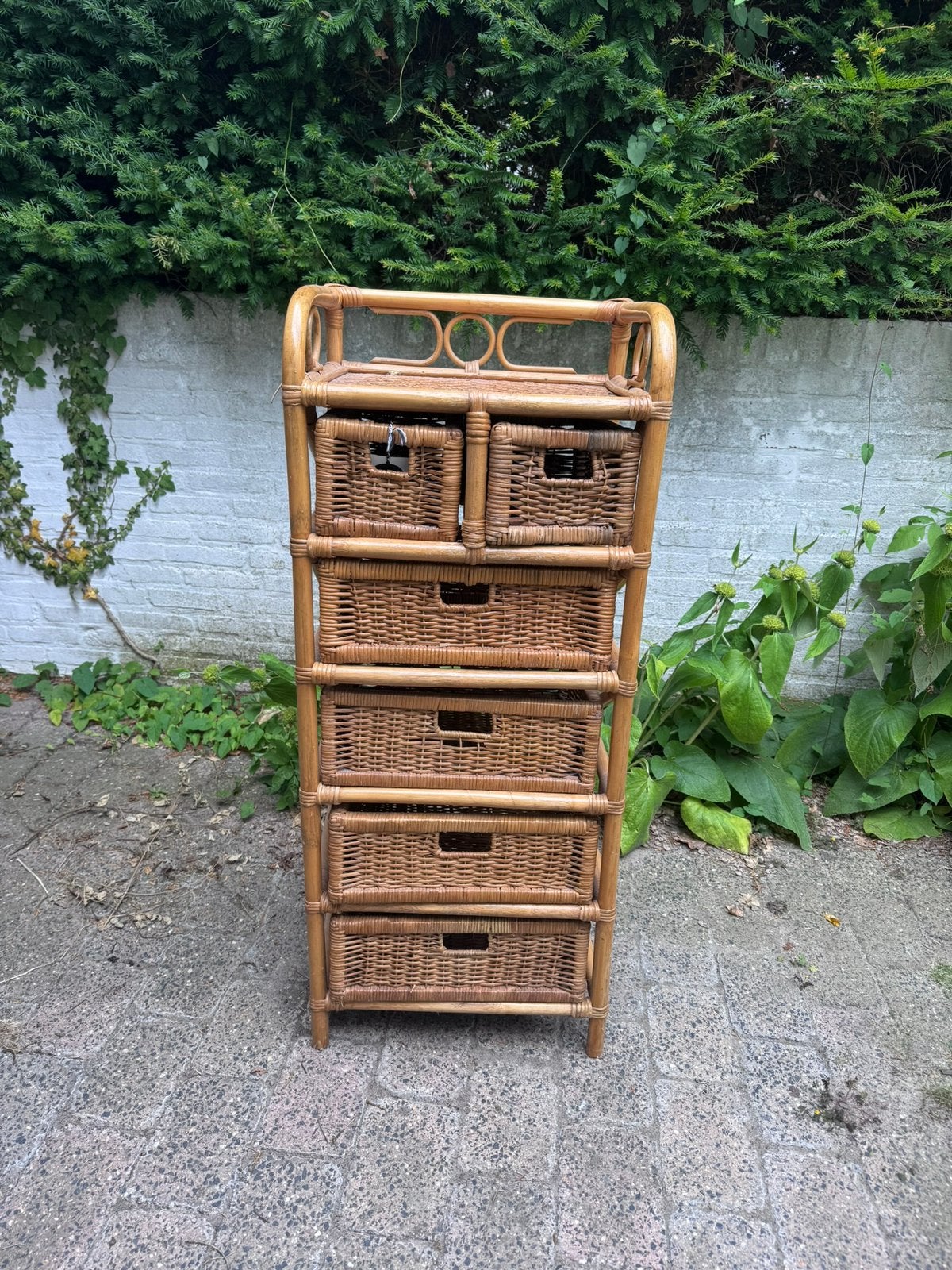 Vintage rotan kastje, Huis en Inrichting, Kasten | Ladekasten, Ophalen, 50 tot 100 cm, Zo goed als nieuw, Minder dan 100 cm
