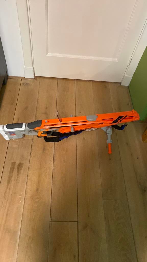 Oranje nerf raptorstrike met assocoires, Kinderen en Baby's, Speelgoed | Buiten | Actiespeelgoed, Ophalen, Gebruikt