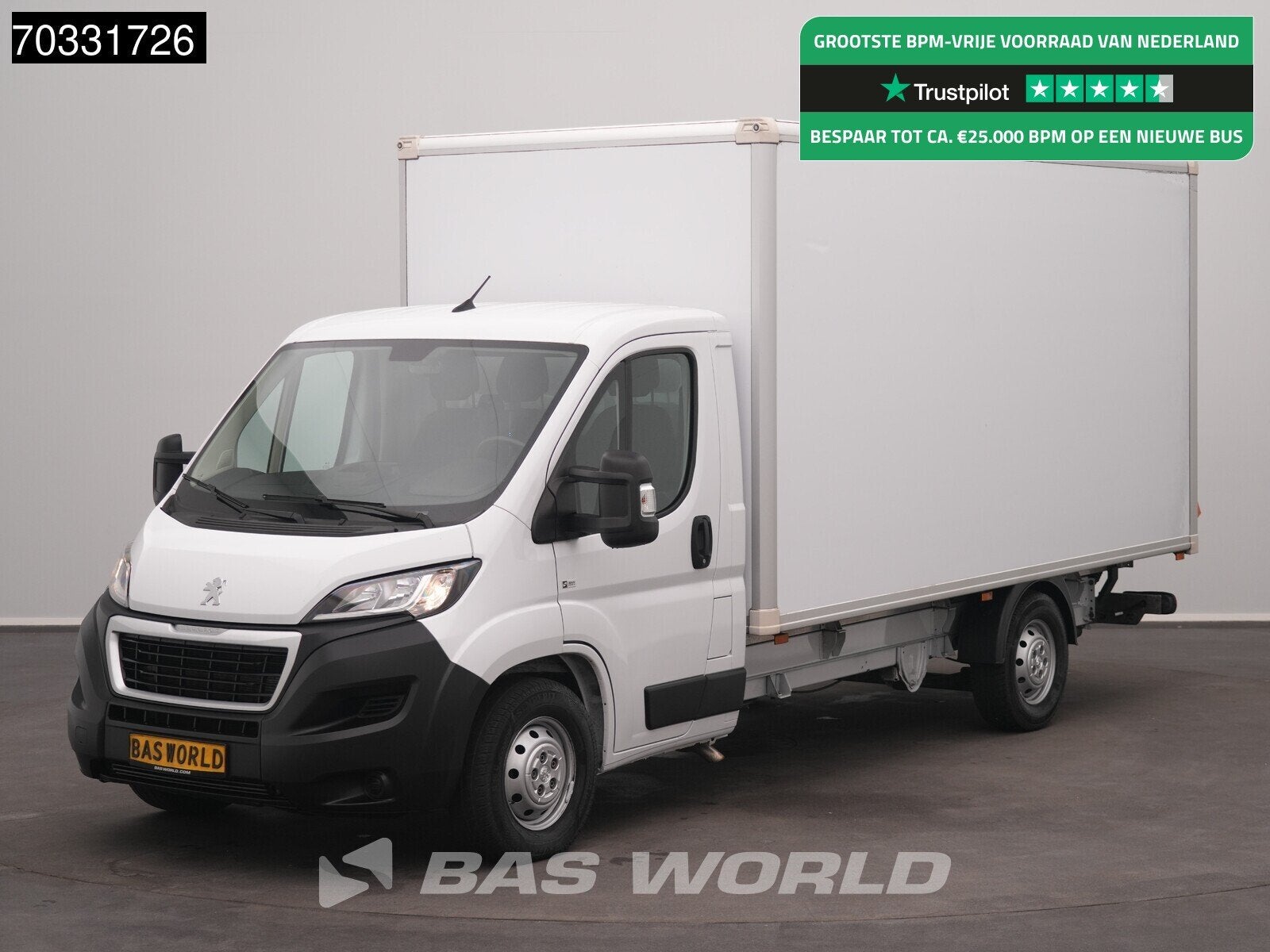 Peugeot Boxer 165PK Laadklep Bakwagen Airco Cruise Camera St, Stof, Gebruikt, Euro 6, 4 cilinders
