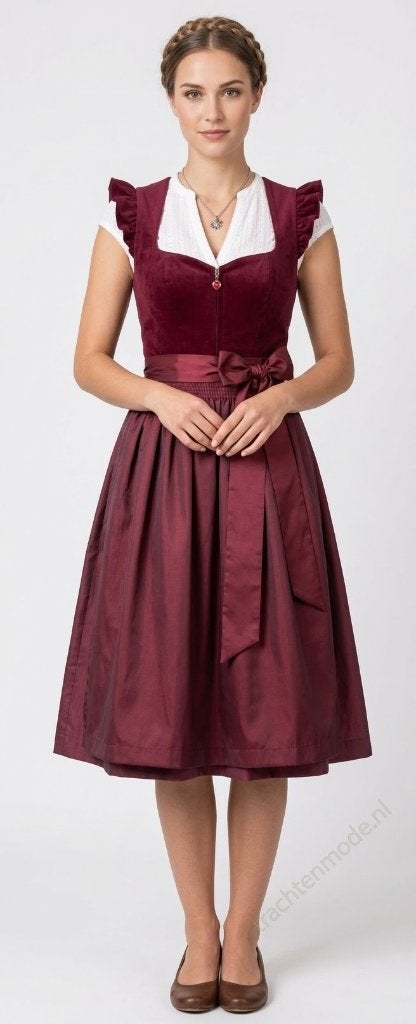 2-delige elegante dirndl maat 36 tm 42 rood, Maat 38/40 (M), Trachtenmode.nl, Nieuw, Ophalen of Verzenden